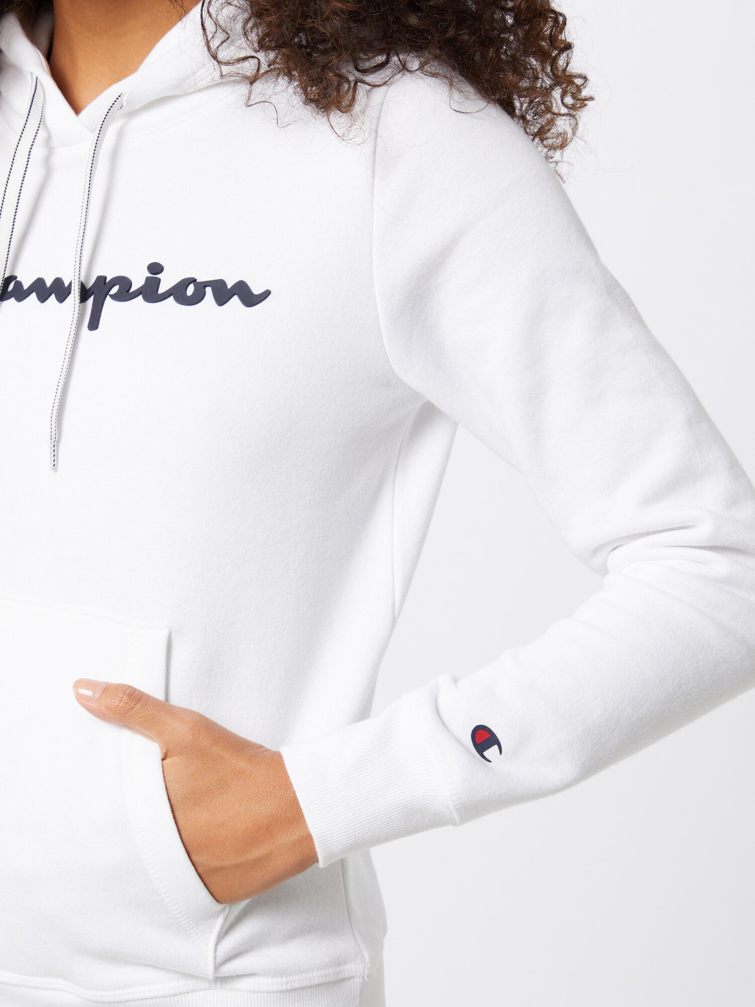 Champion Authentic Athletic Apparel Bluză de molton negru / alb - Pled.ro