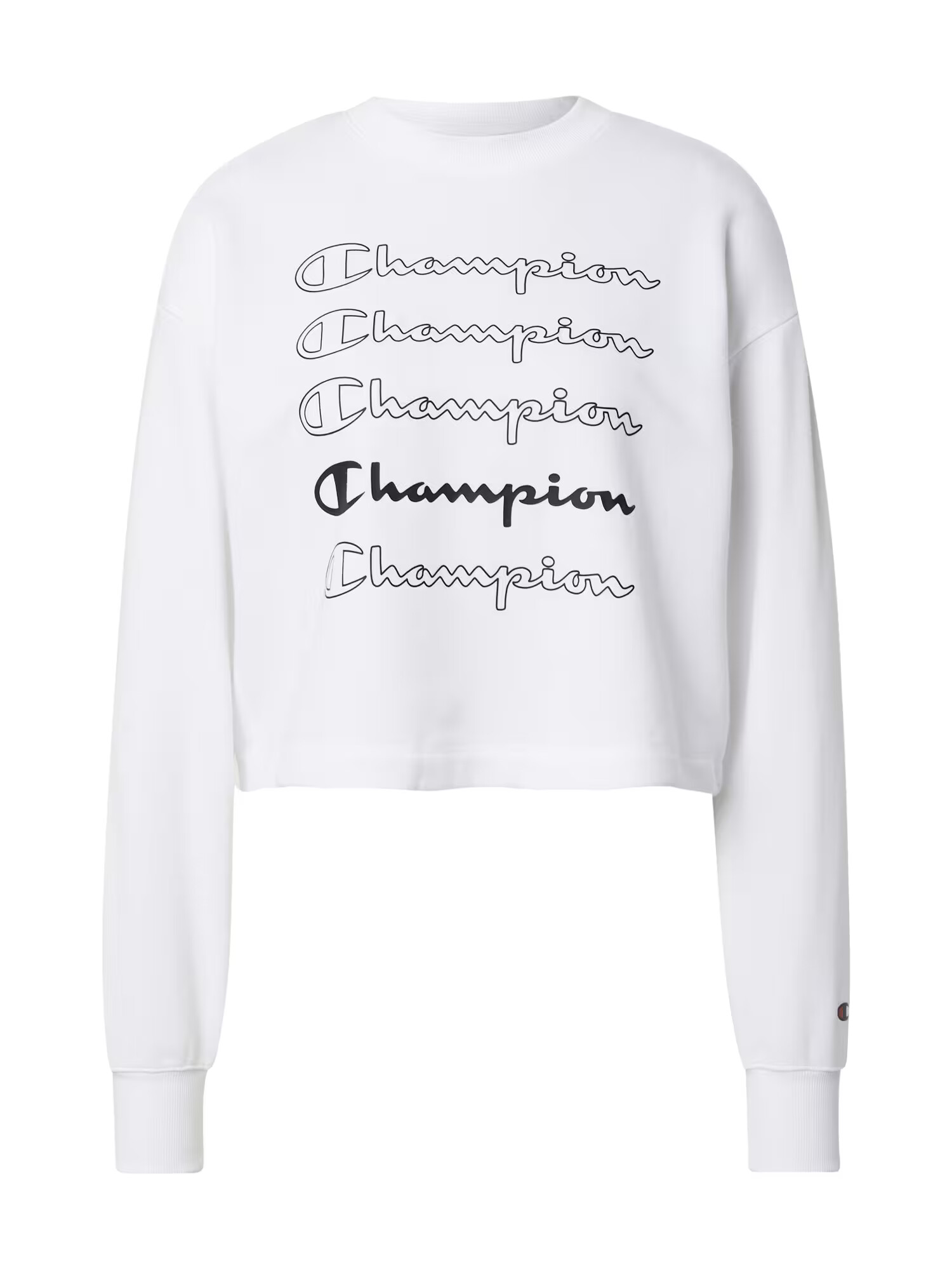 Champion Authentic Athletic Apparel Bluză de molton negru / alb - Pled.ro