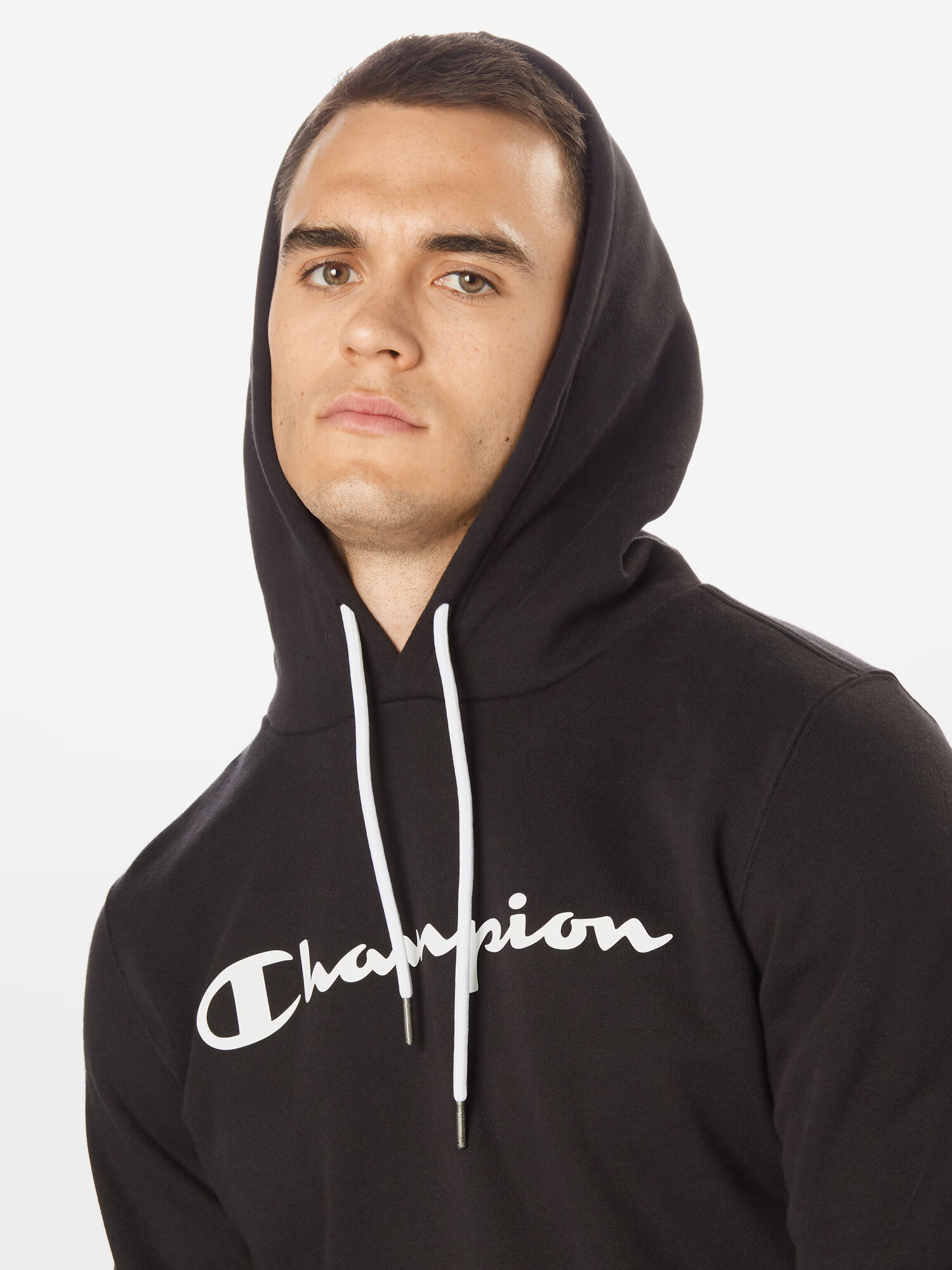 Champion Authentic Athletic Apparel Bluză de molton negru / alb - Pled.ro