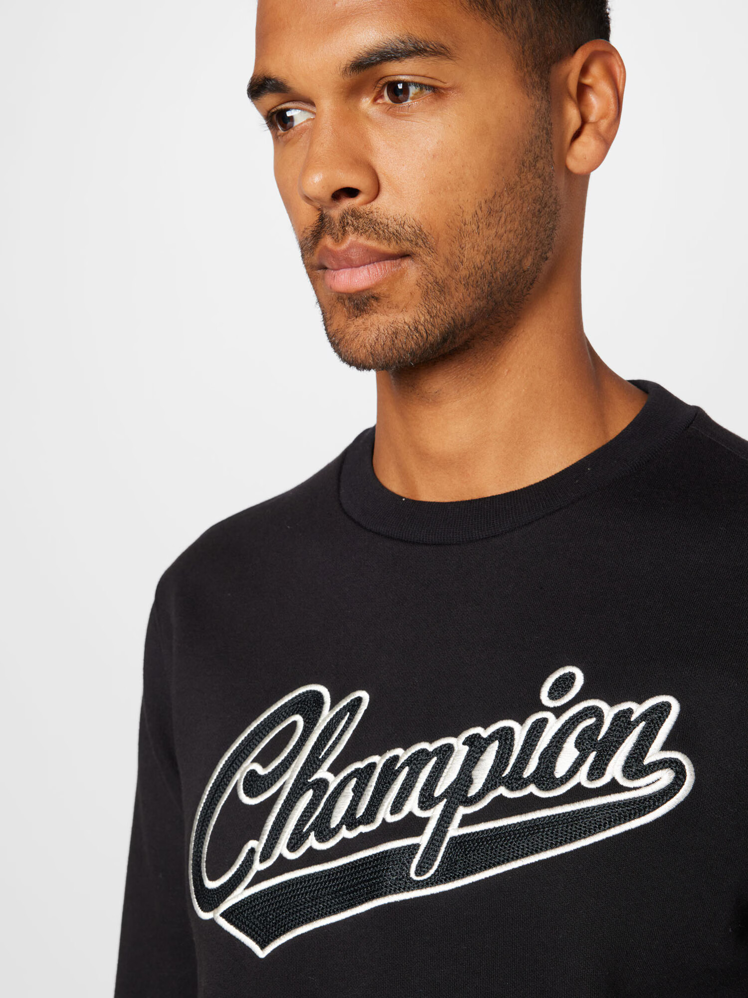 Champion Authentic Athletic Apparel Bluză de molton negru / alb - Pled.ro