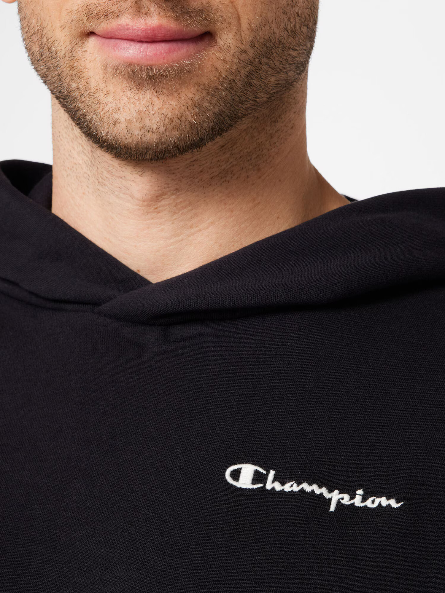 Champion Authentic Athletic Apparel Bluză de molton negru / alb - Pled.ro