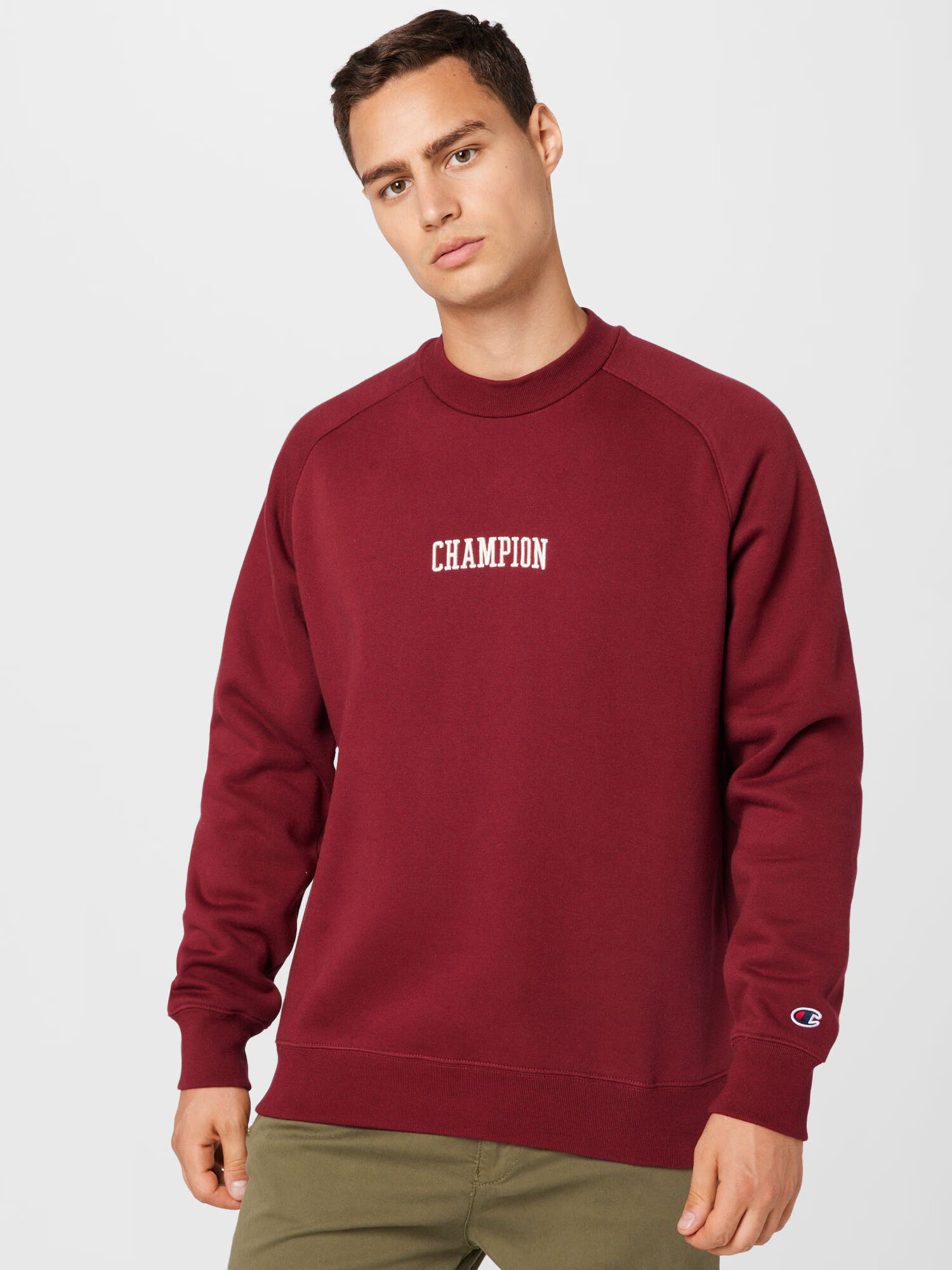 Champion Authentic Athletic Apparel Bluză de molton roşu închis / alb - Pled.ro