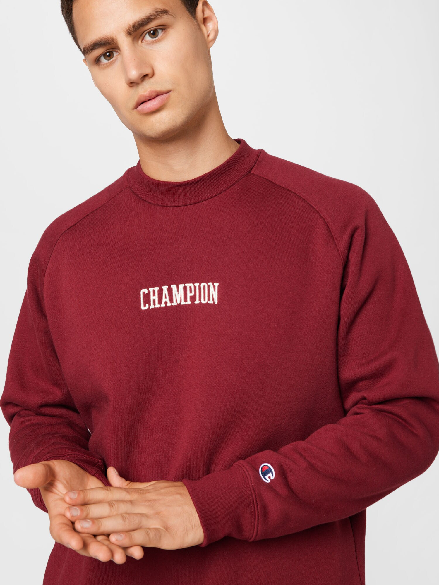 Champion Authentic Athletic Apparel Bluză de molton roşu închis / alb - Pled.ro