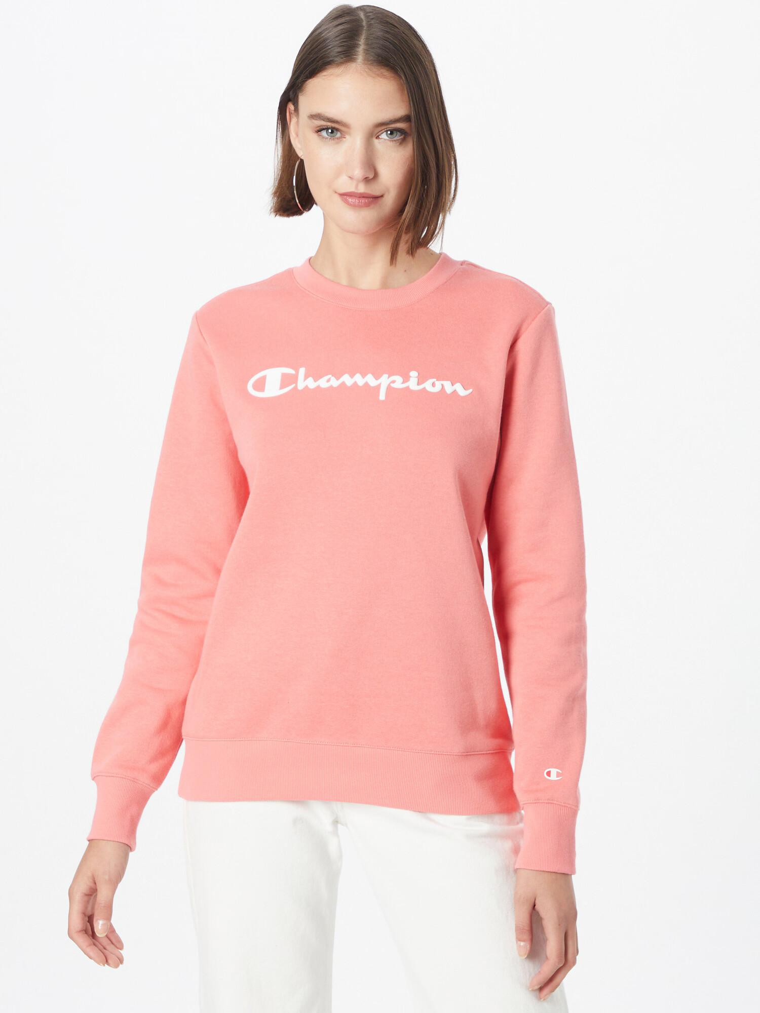 Champion Authentic Athletic Apparel Bluză de molton roz deschis / alb - Pled.ro