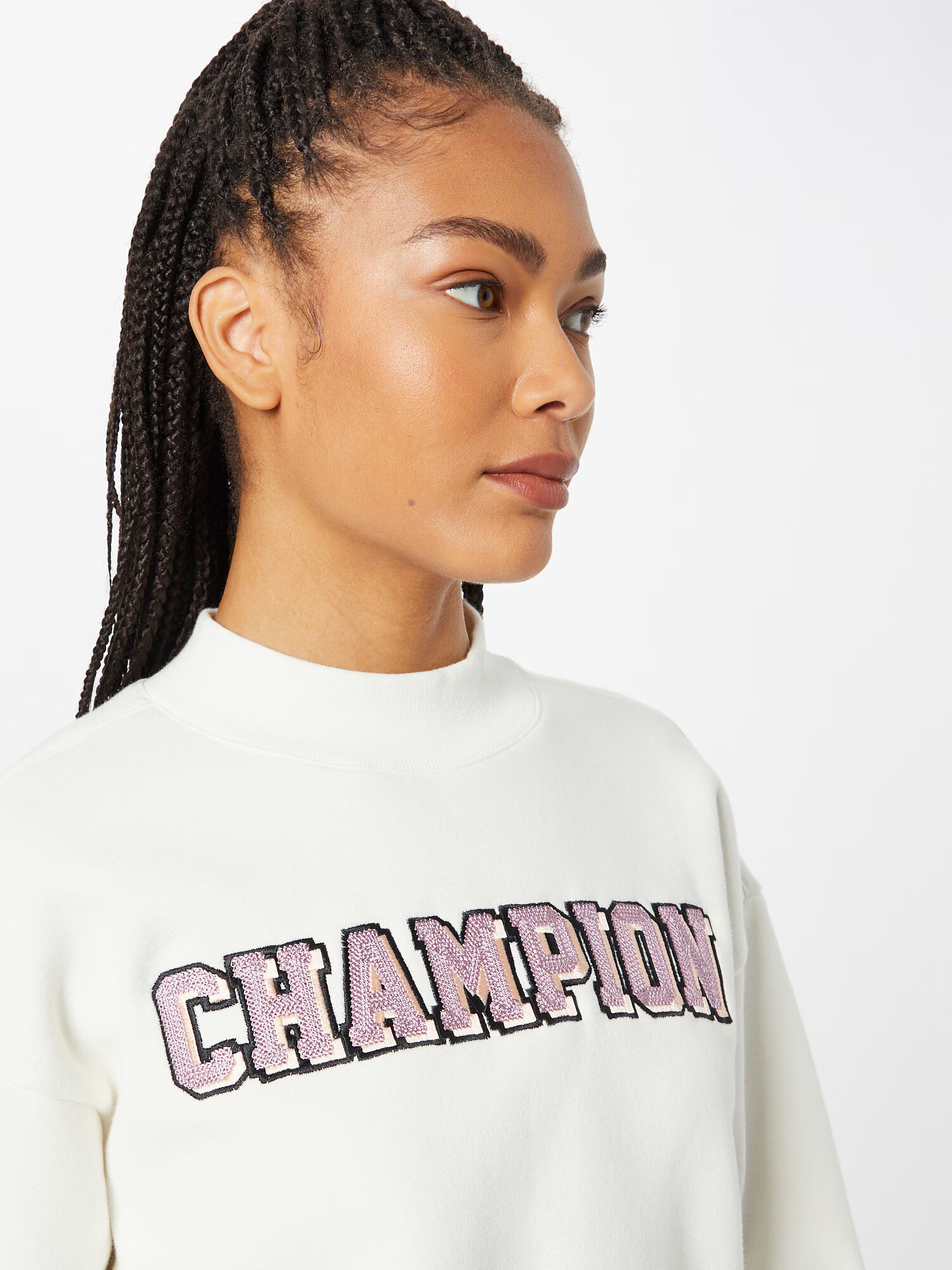 Champion Authentic Athletic Apparel Bluză de molton roz deschis / alb coajă de ou - Pled.ro