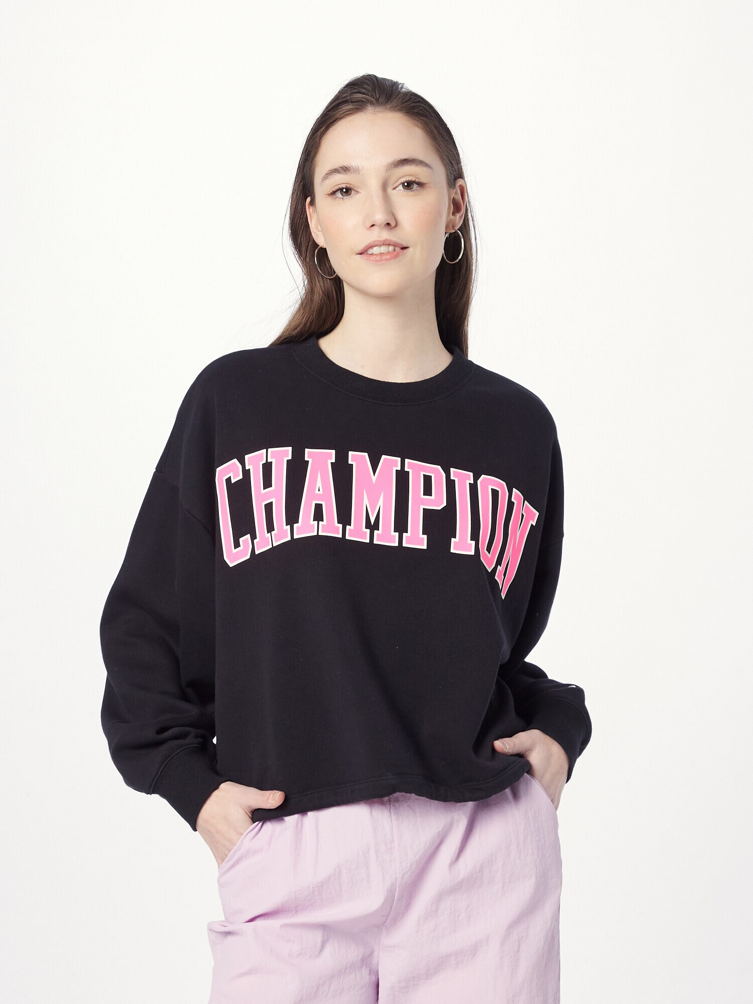 Champion Authentic Athletic Apparel Bluză de molton roz / negru / alb - Pled.ro