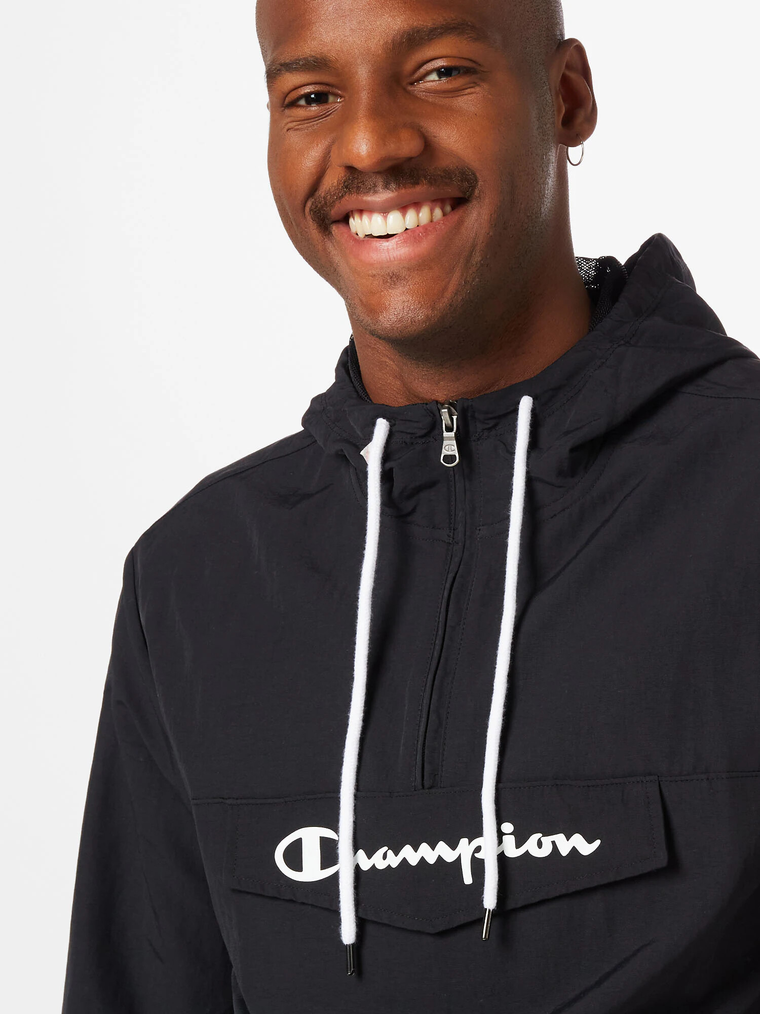 Champion Authentic Athletic Apparel Geacă de primăvară-toamnă negru / alb - Pled.ro