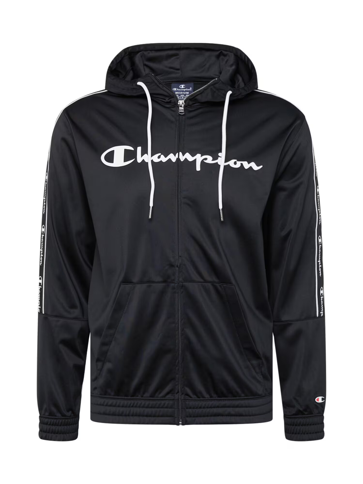 Champion Authentic Athletic Apparel Hanorac negru / alb - Pled.ro