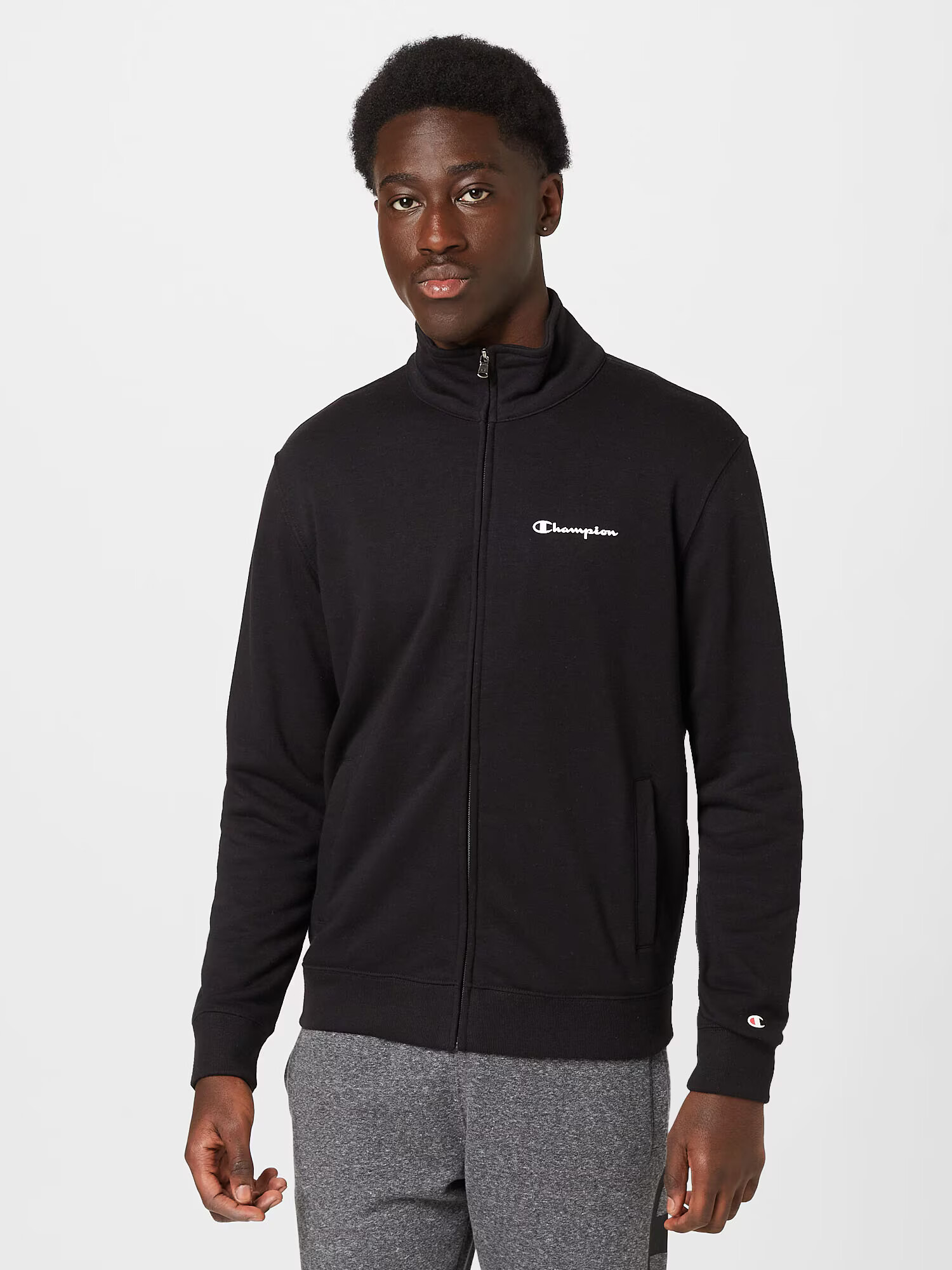 Champion Authentic Athletic Apparel Hanorac negru / alb - Pled.ro