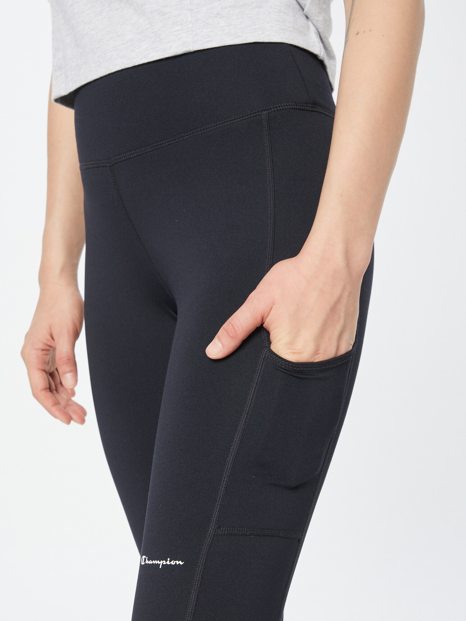 Champion Authentic Athletic Apparel Leggings negru / alb - Pled.ro