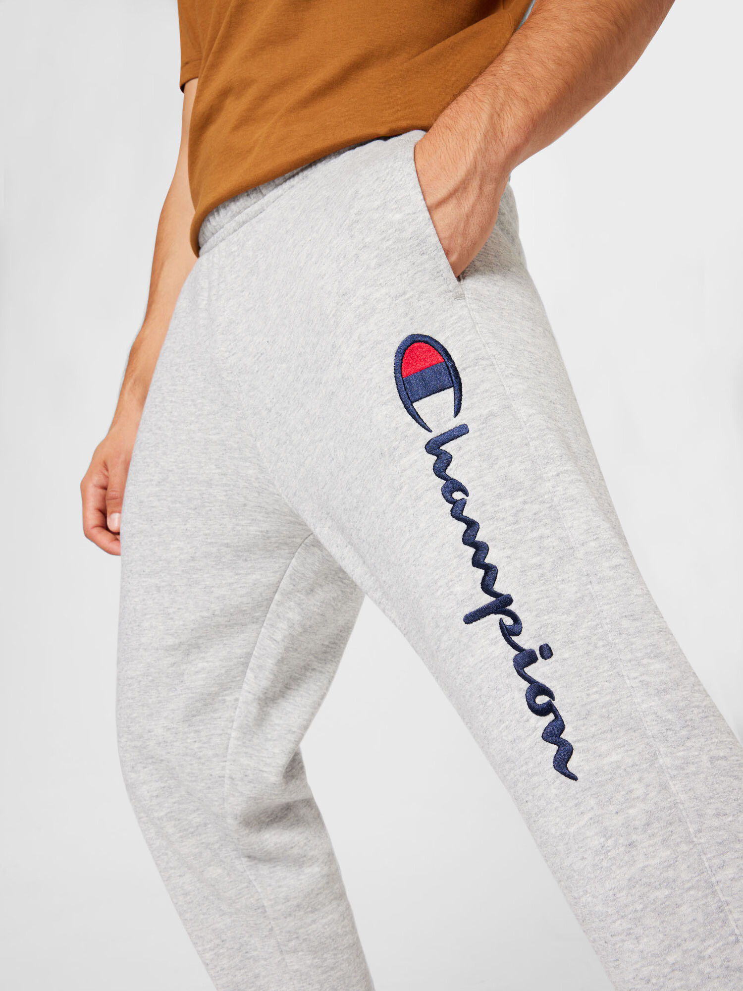 Champion Authentic Athletic Apparel Pantaloni 'Classic' bleumarin / gri amestecat / roșu - Pled.ro