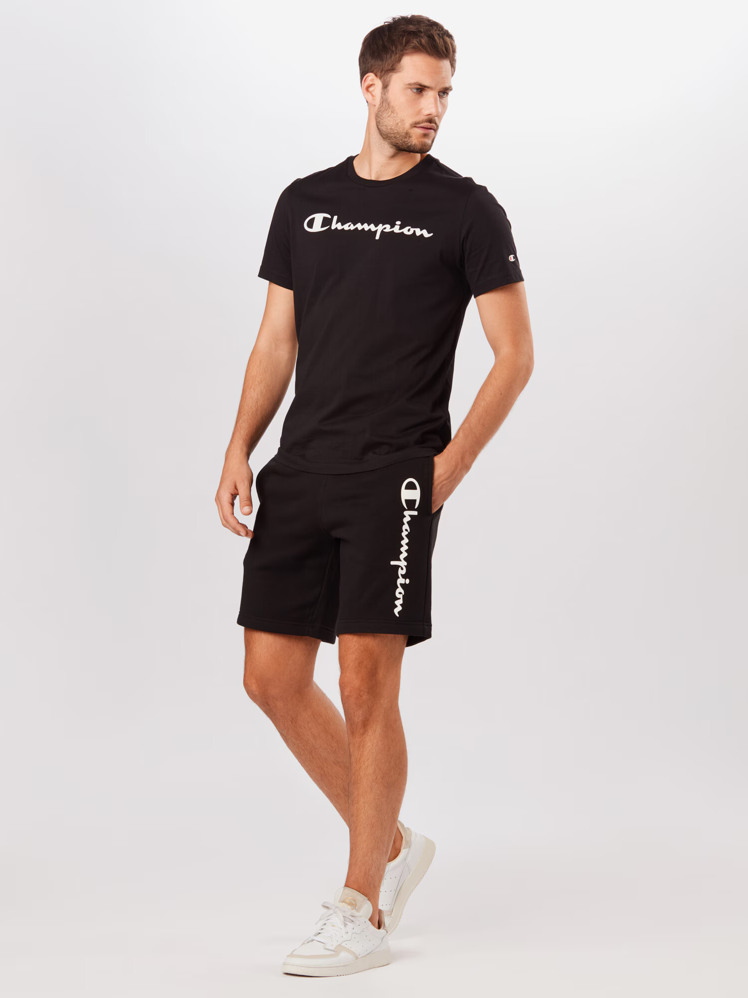 Champion Authentic Athletic Apparel Pantaloni negru / alb - Pled.ro