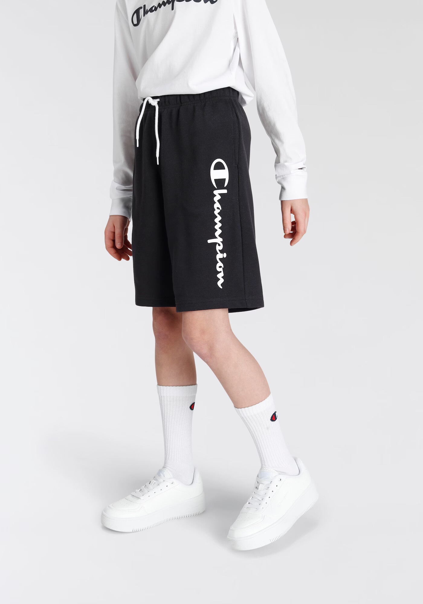 Champion Authentic Athletic Apparel Pantaloni negru / alb - Pled.ro