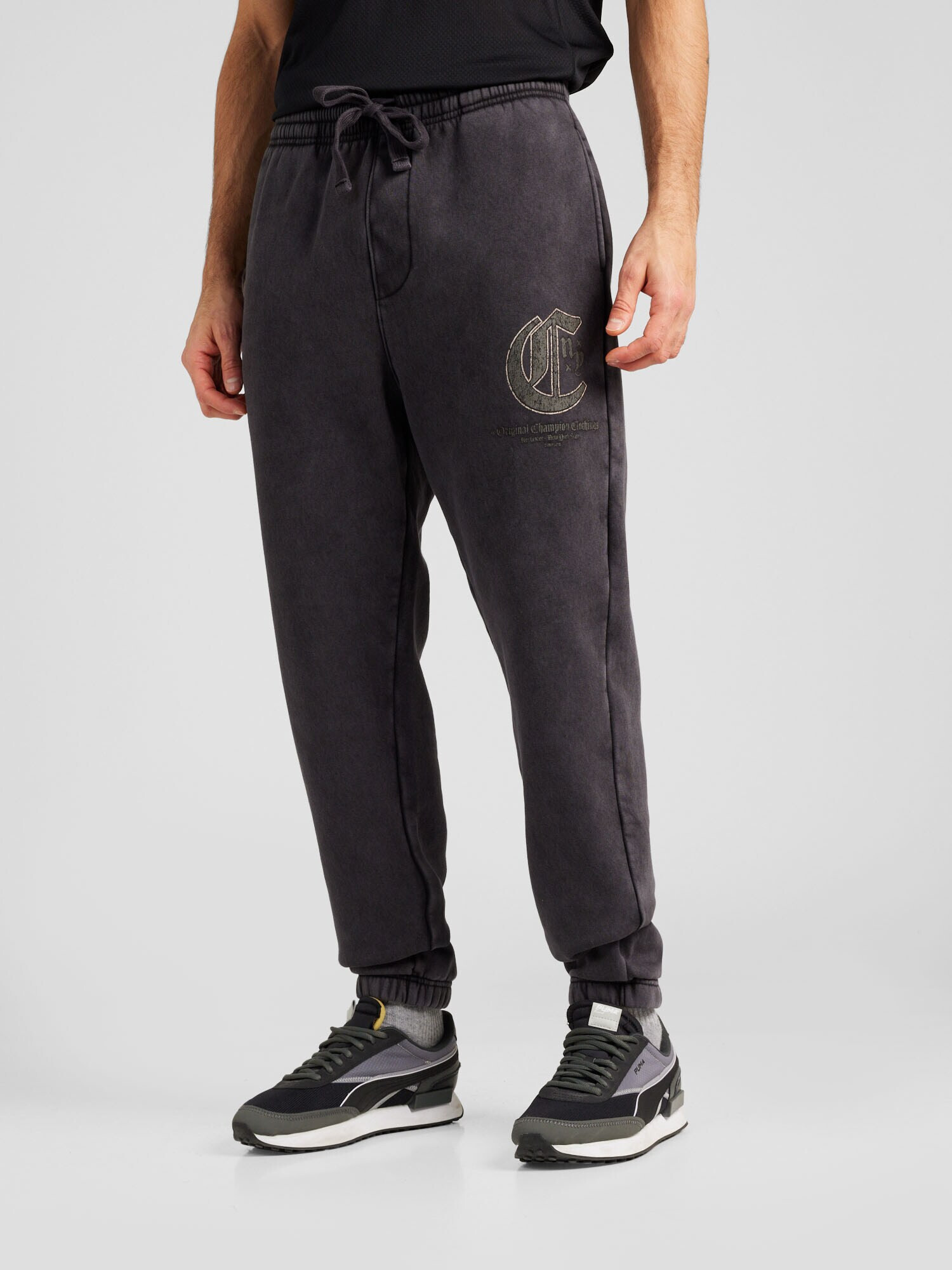 Champion Authentic Athletic Apparel Pantaloni 'Pop Punk' gri metalic / negru amestecat - Pled.ro