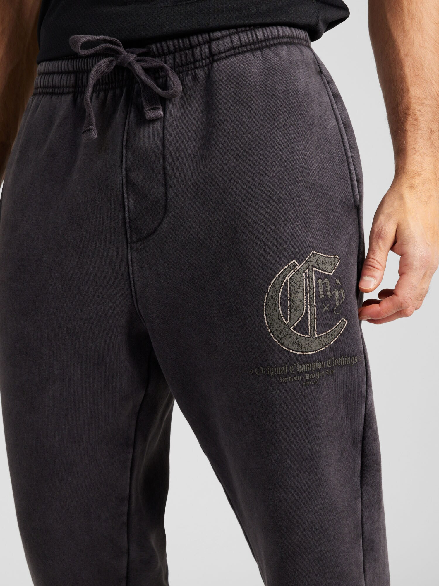 Champion Authentic Athletic Apparel Pantaloni 'Pop Punk' gri metalic / negru amestecat - Pled.ro