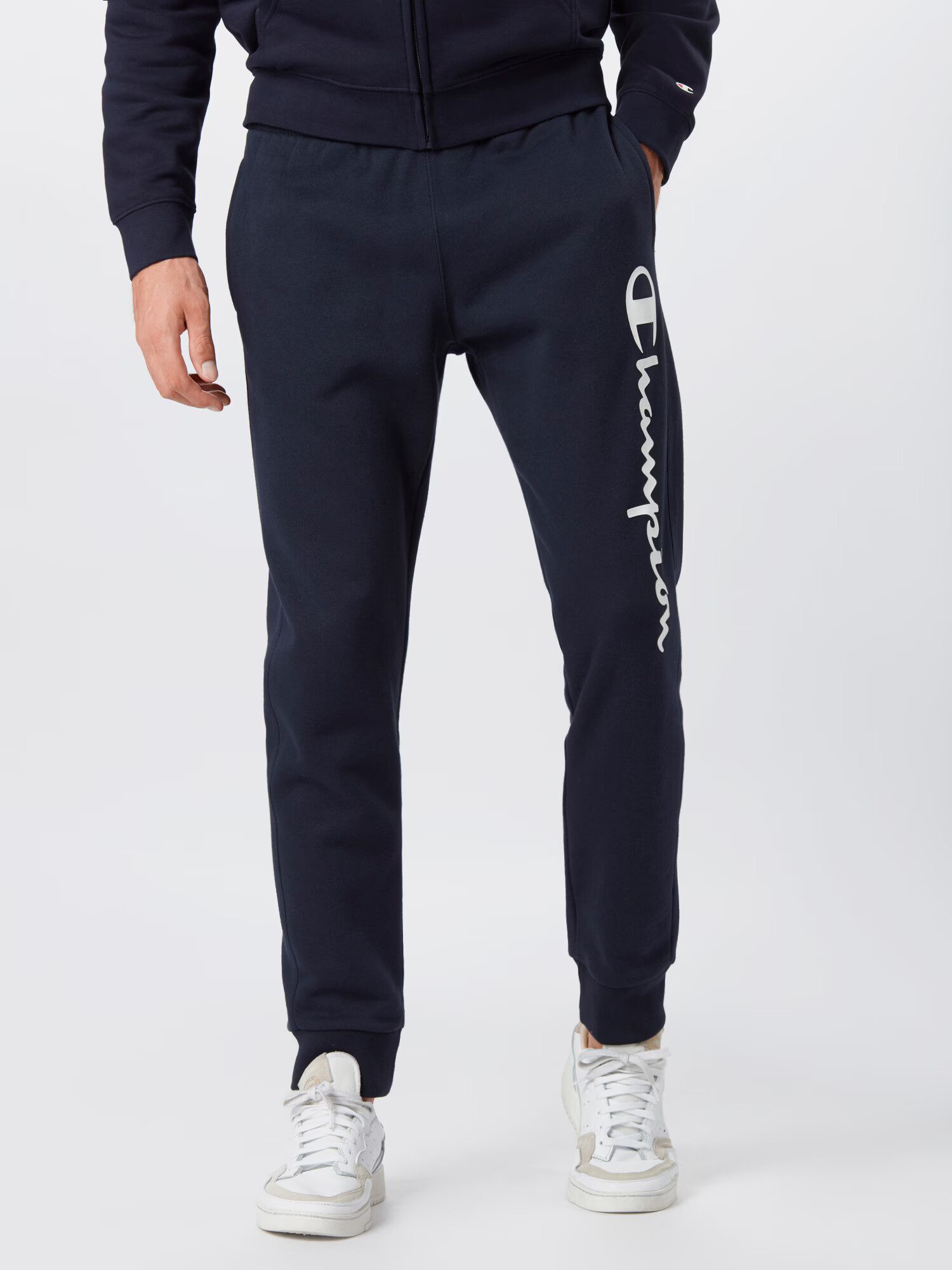 Champion Authentic Athletic Apparel Pantaloni bleumarin / alb - Pled.ro