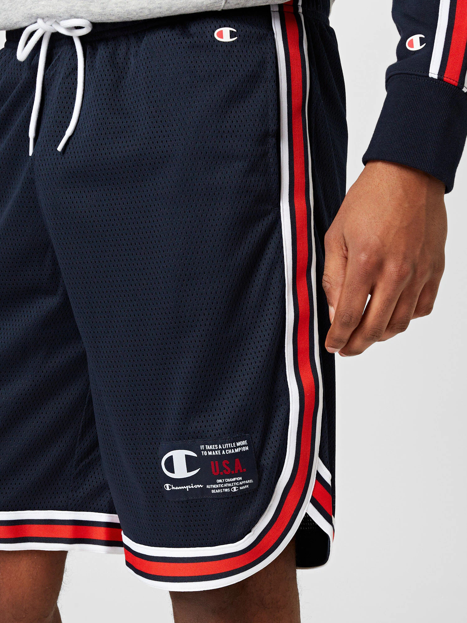 Champion Authentic Athletic Apparel Pantaloni sport bleumarin / roșu / alb - Pled.ro