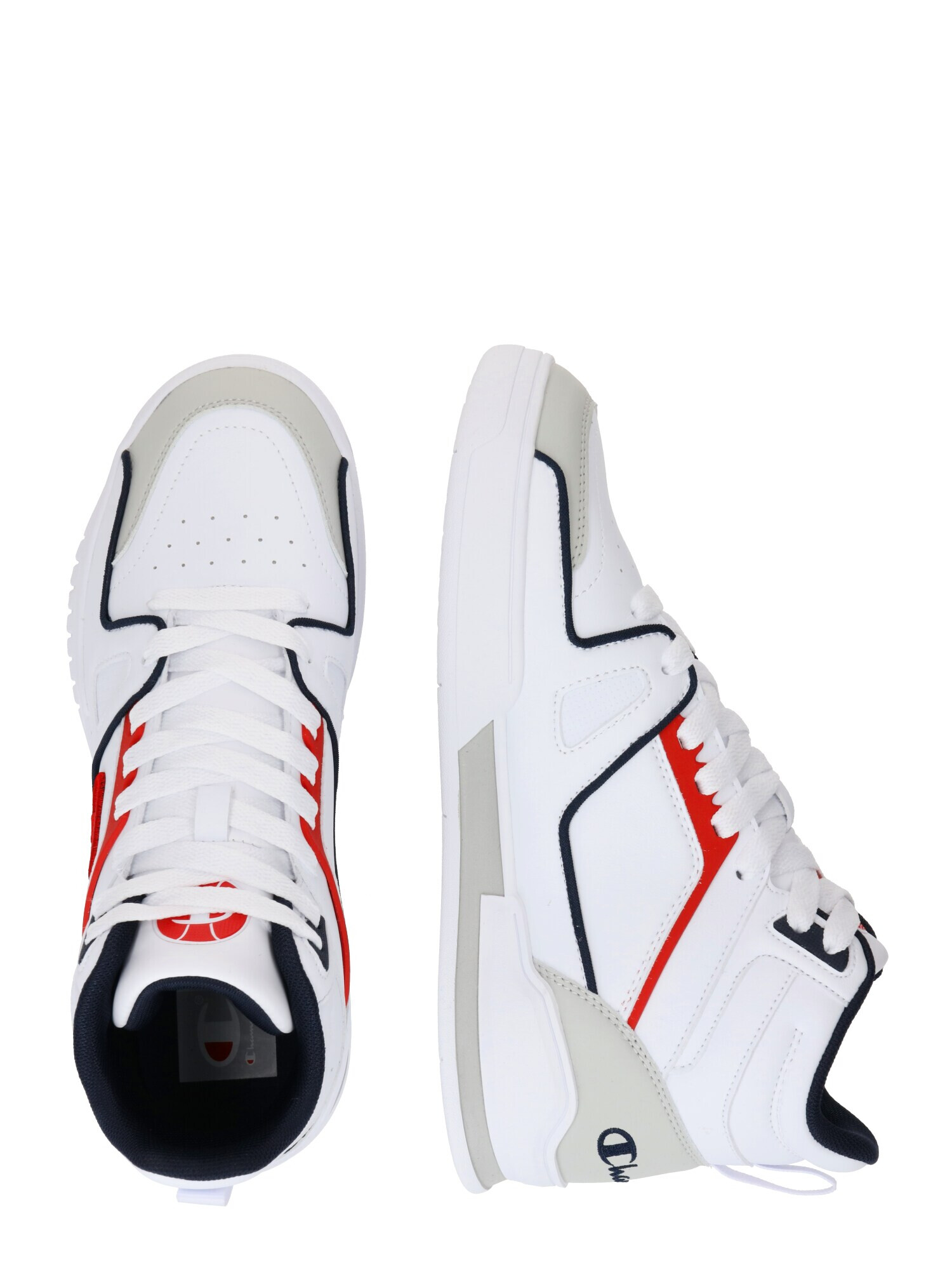 Champion Authentic Athletic Apparel Sneaker înalt '3 POINT' gri / roșu / negru / alb - Pled.ro