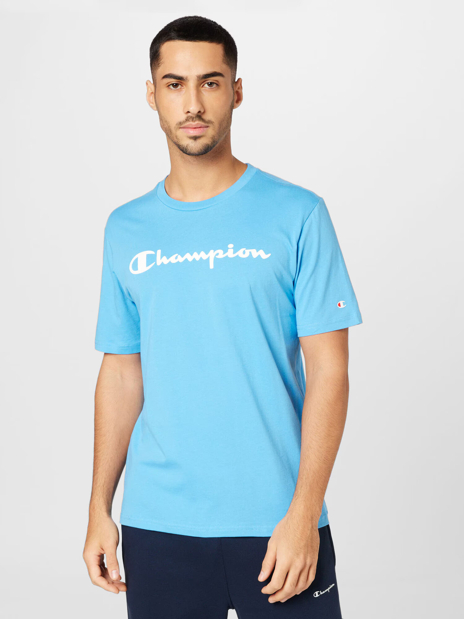 Champion Authentic Athletic Apparel Tricou albastru deschis / roșu / alb - Pled.ro