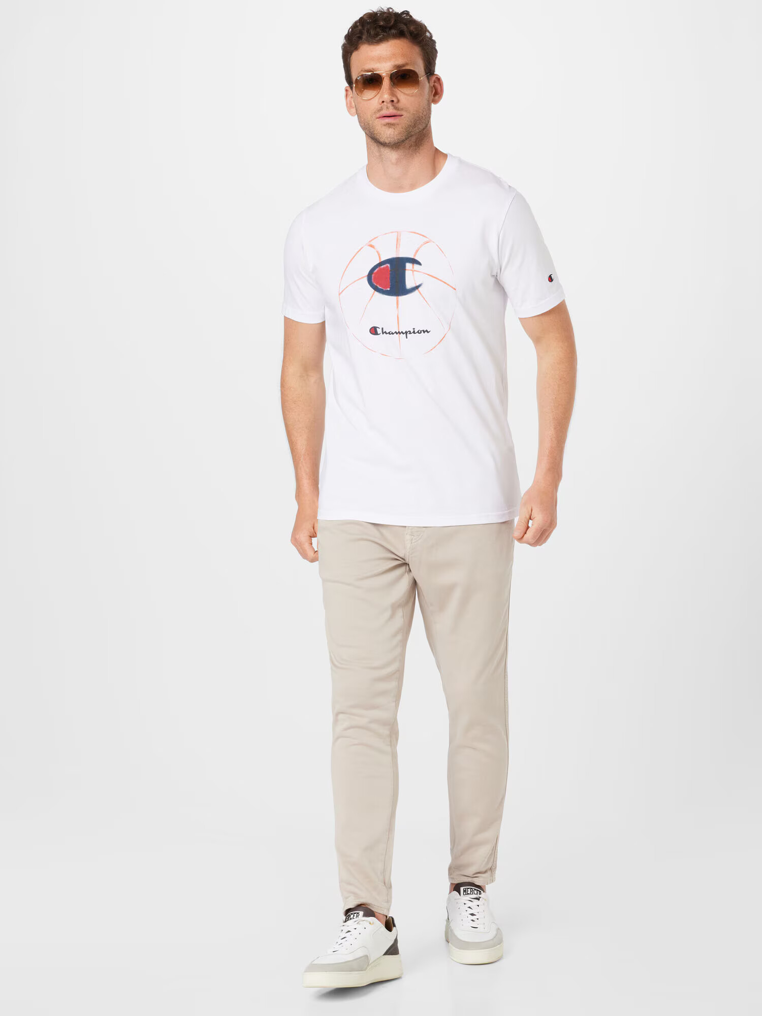 Champion Authentic Athletic Apparel Tricou albastru închis / roșu intens / alb - Pled.ro