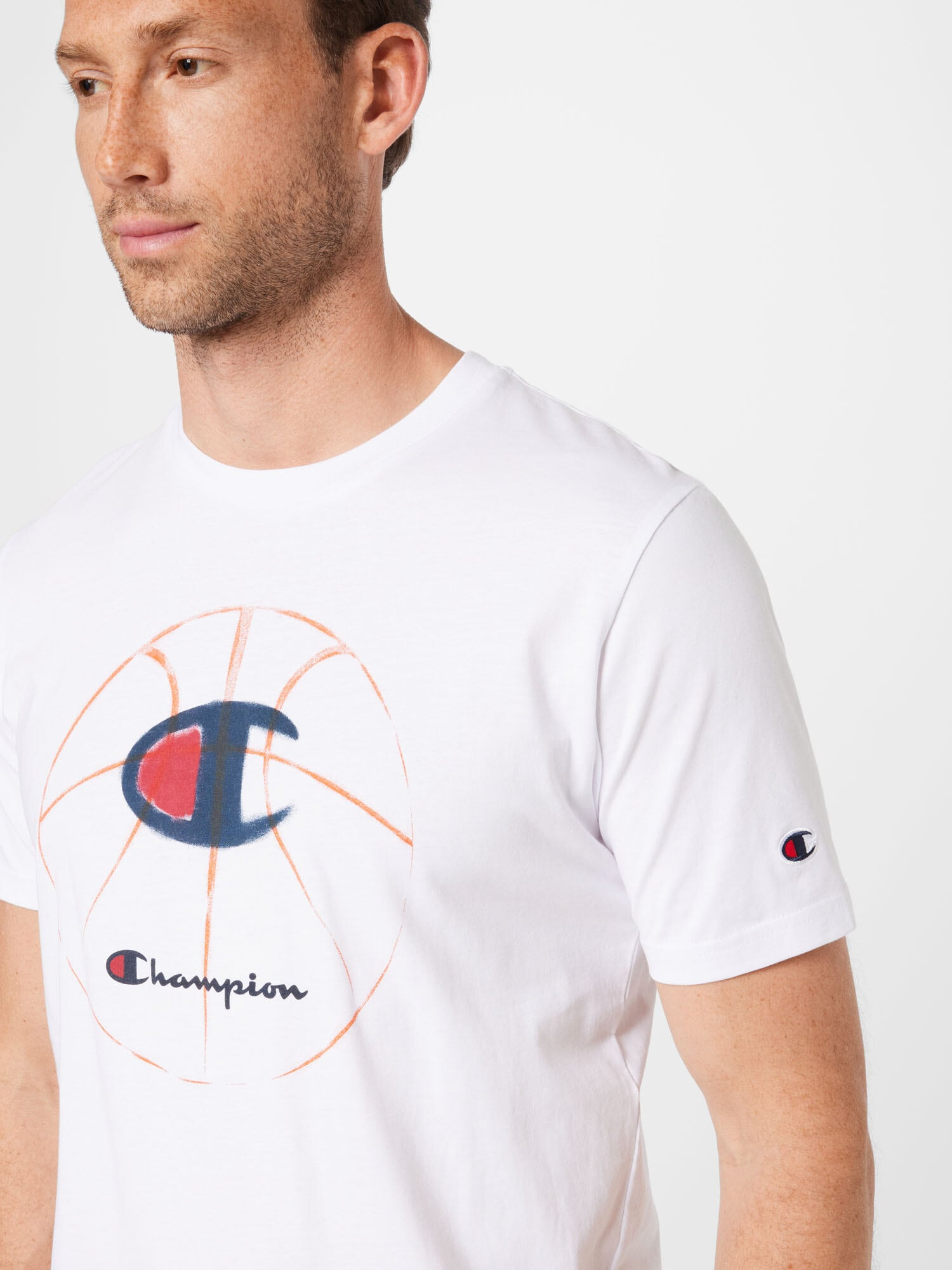 Champion Authentic Athletic Apparel Tricou albastru închis / roșu intens / alb - Pled.ro