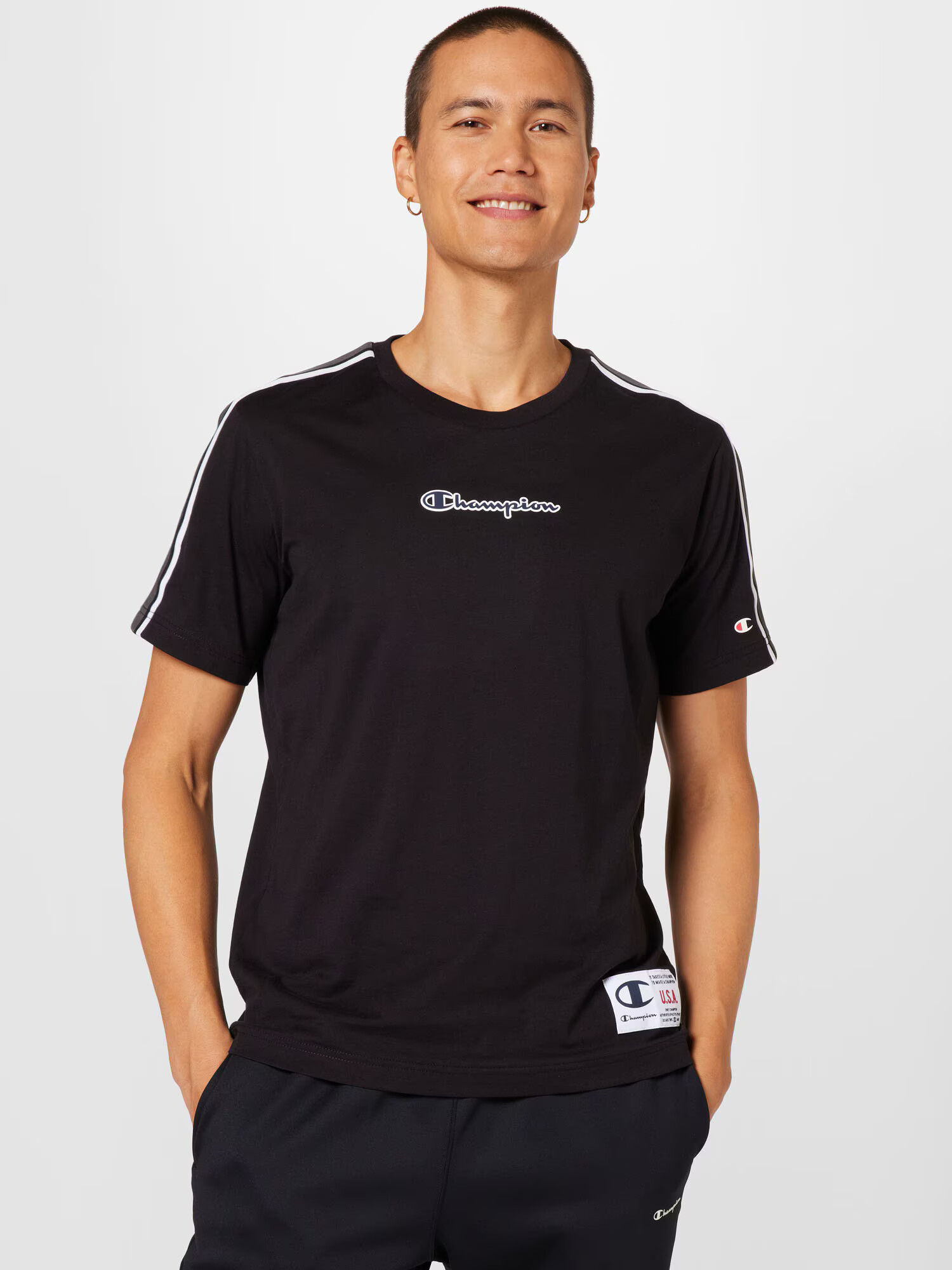 Champion Authentic Athletic Apparel Tricou albastru noapte / negru / alb - Pled.ro