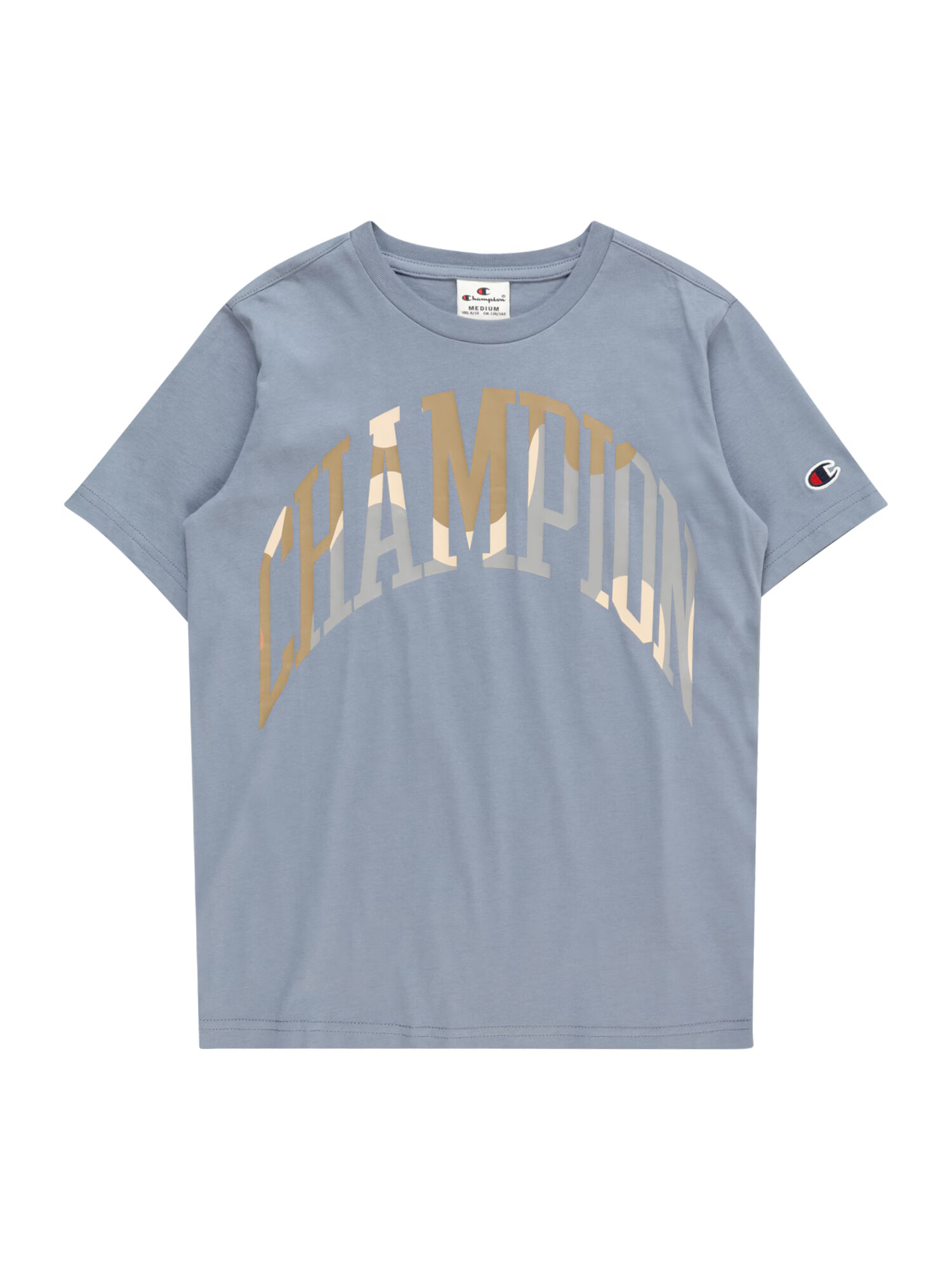 Champion Authentic Athletic Apparel Tricou bej / albastru fumuriu / gri / kaki - Pled.ro