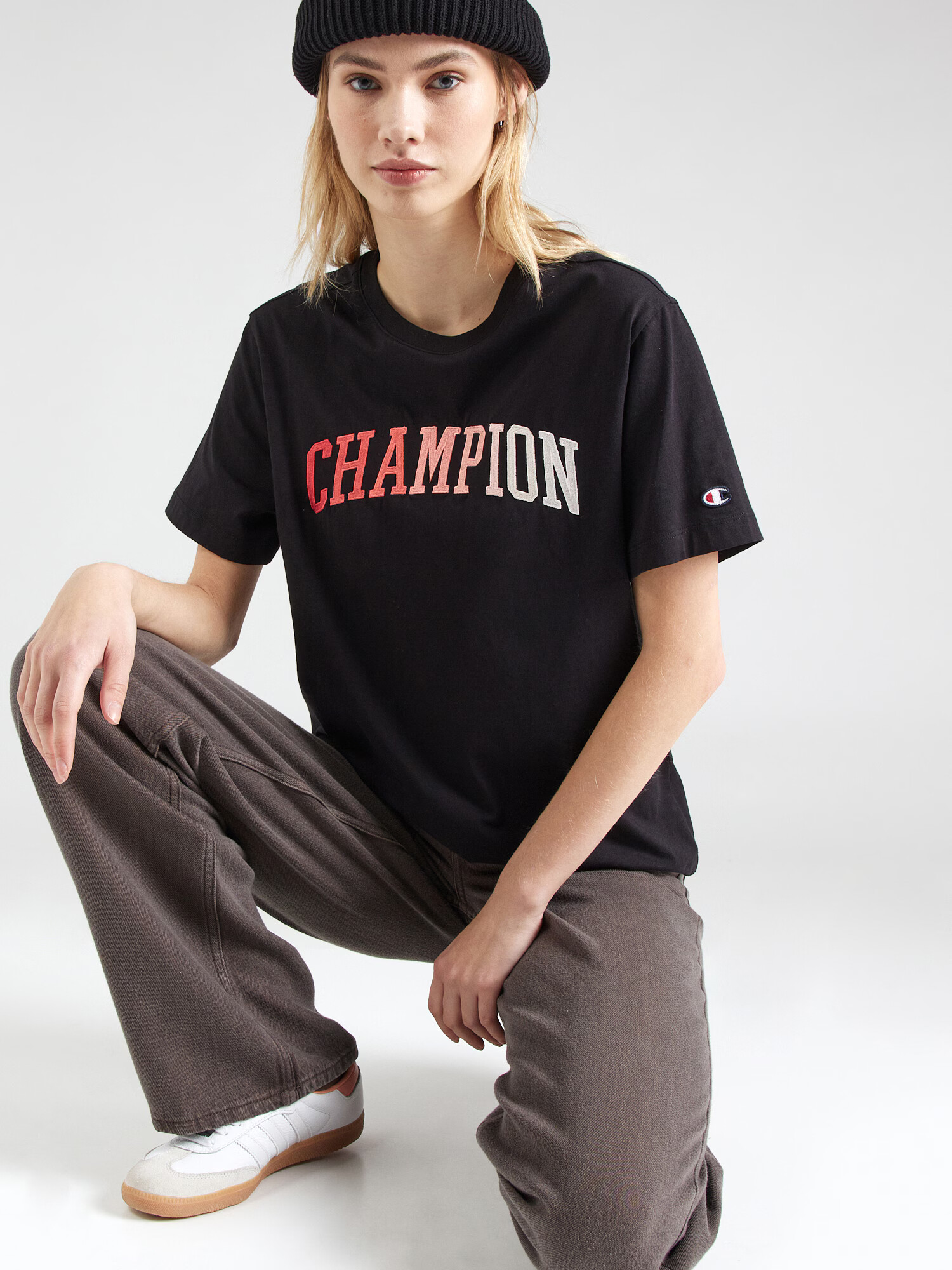 Champion Authentic Athletic Apparel Tricou bej / roz / roșu / negru - Pled.ro