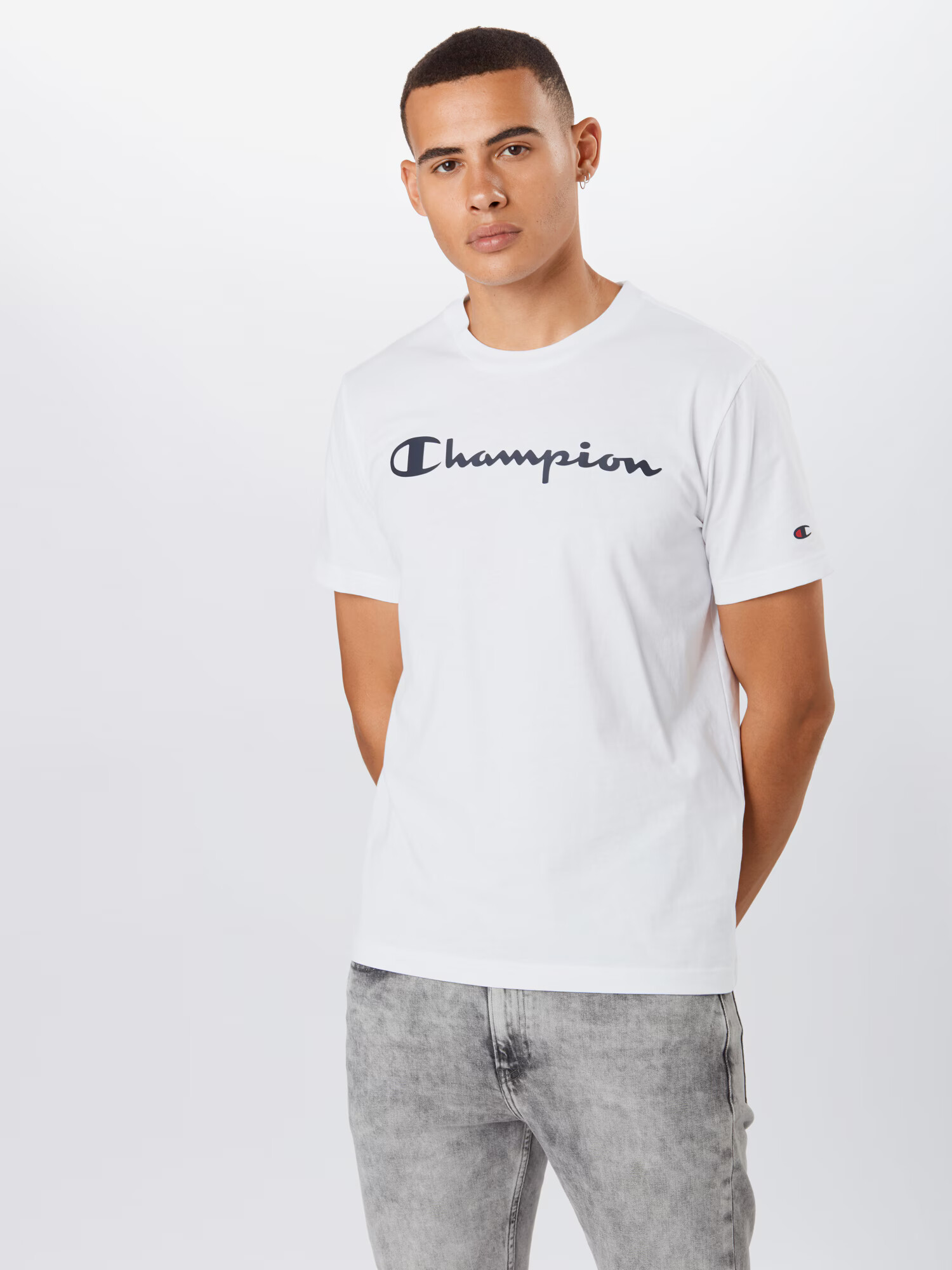 Champion Authentic Athletic Apparel Tricou bleumarin / alb - Pled.ro