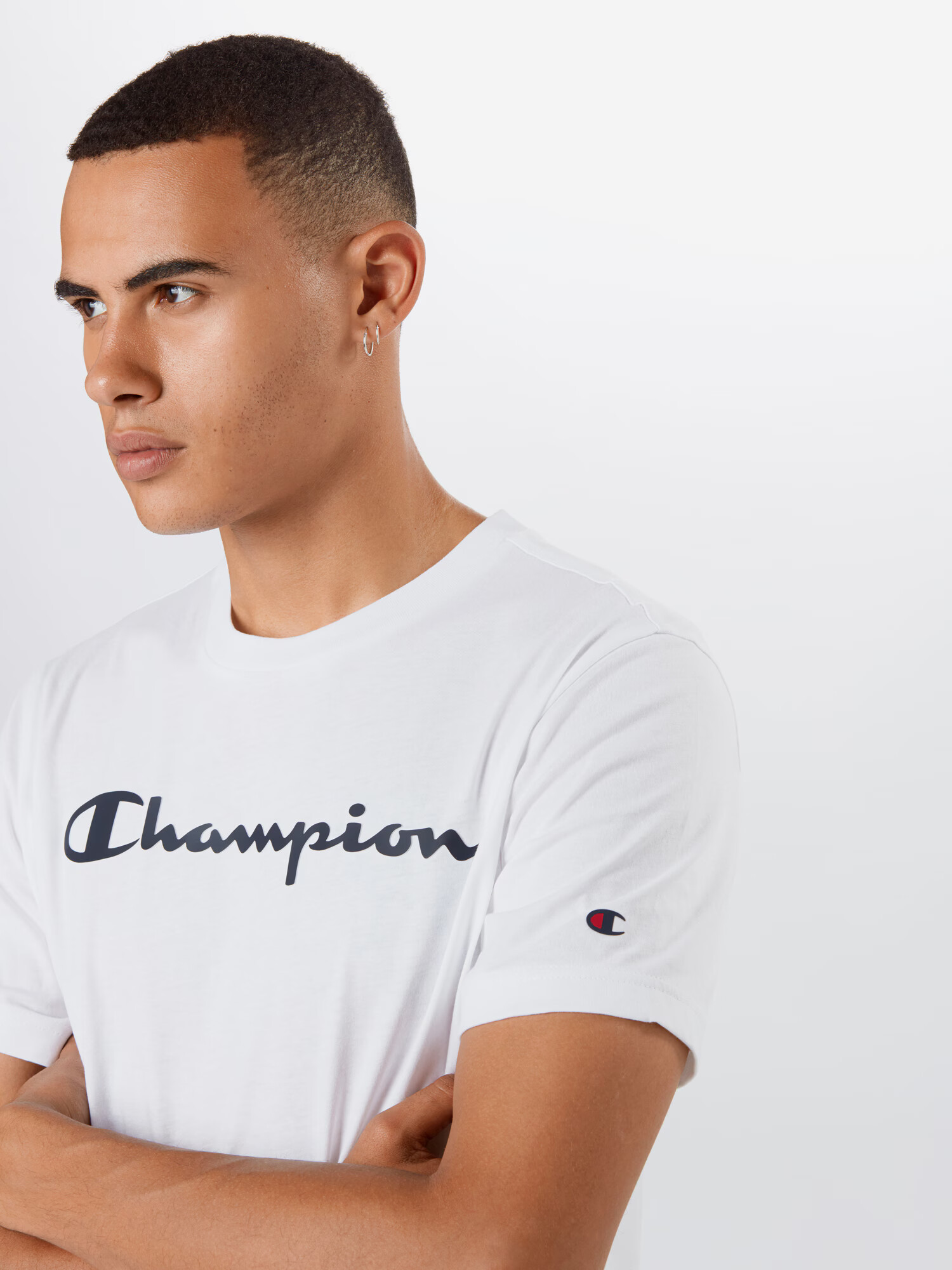 Champion Authentic Athletic Apparel Tricou bleumarin / alb - Pled.ro