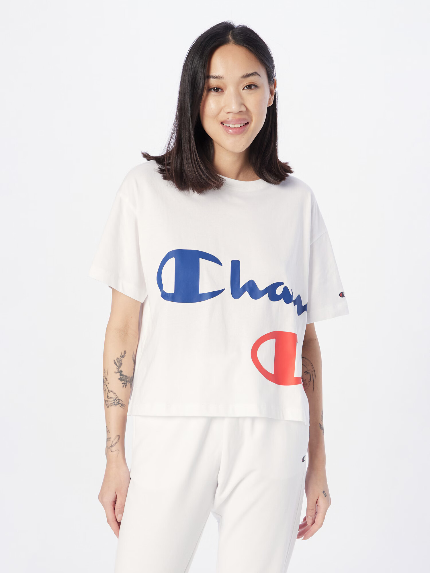 Champion Authentic Athletic Apparel Tricou bleumarin / albastru închis / roșu deschis / alb - Pled.ro