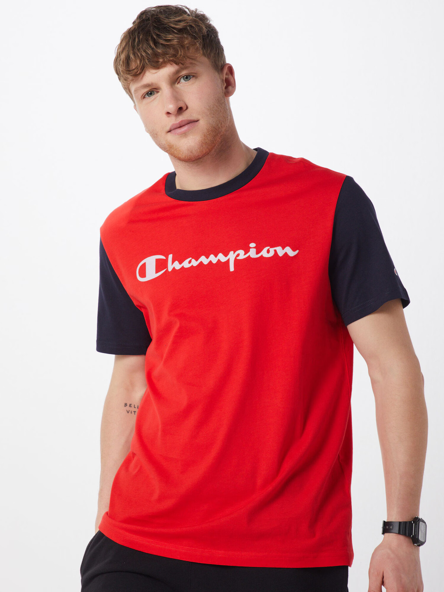 Champion Authentic Athletic Apparel Tricou albastru noapte / roșu / alb - Pled.ro