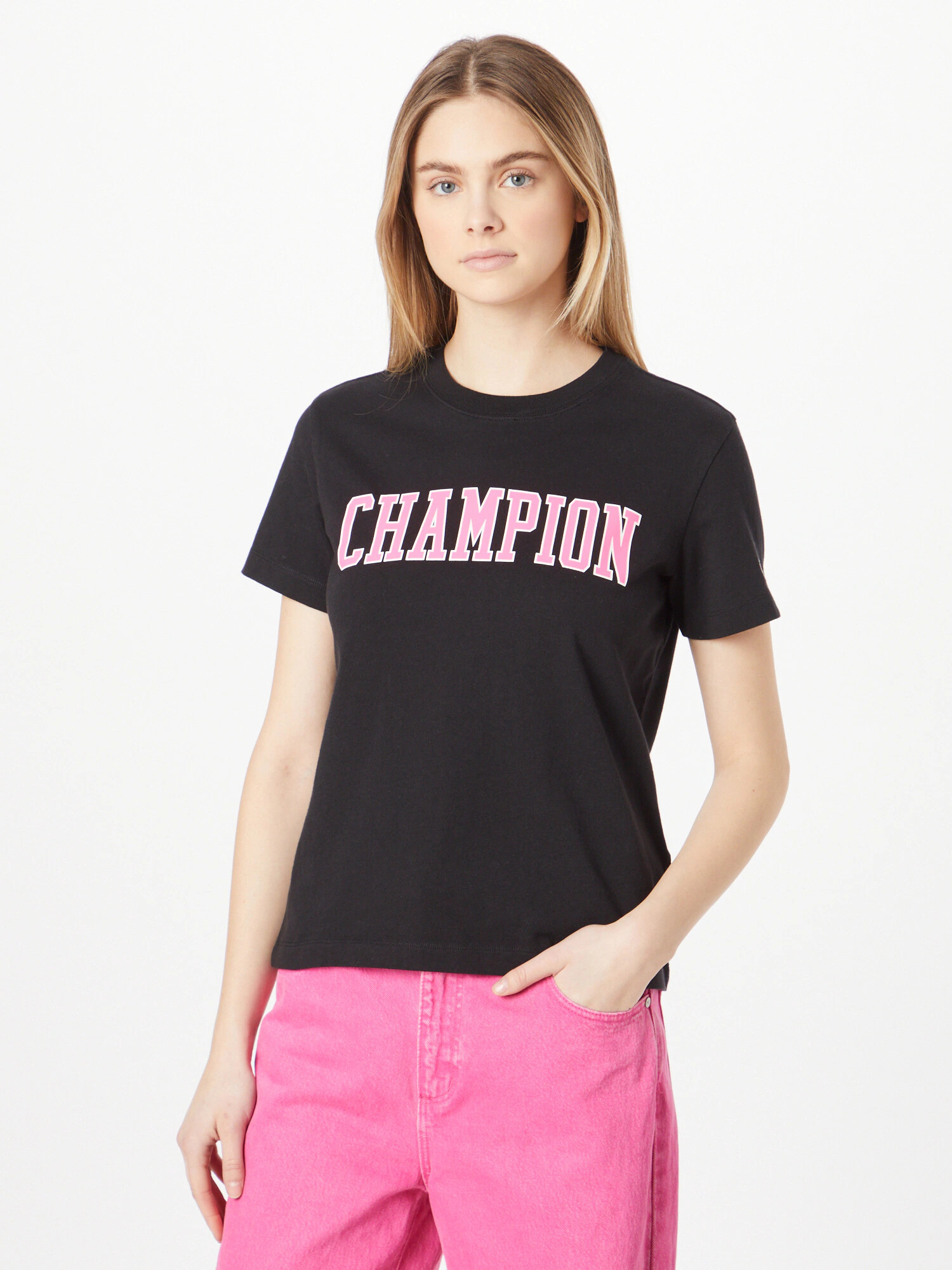 Champion Authentic Athletic Apparel Tricou bleumarin / roz deschis / negru / alb - Pled.ro