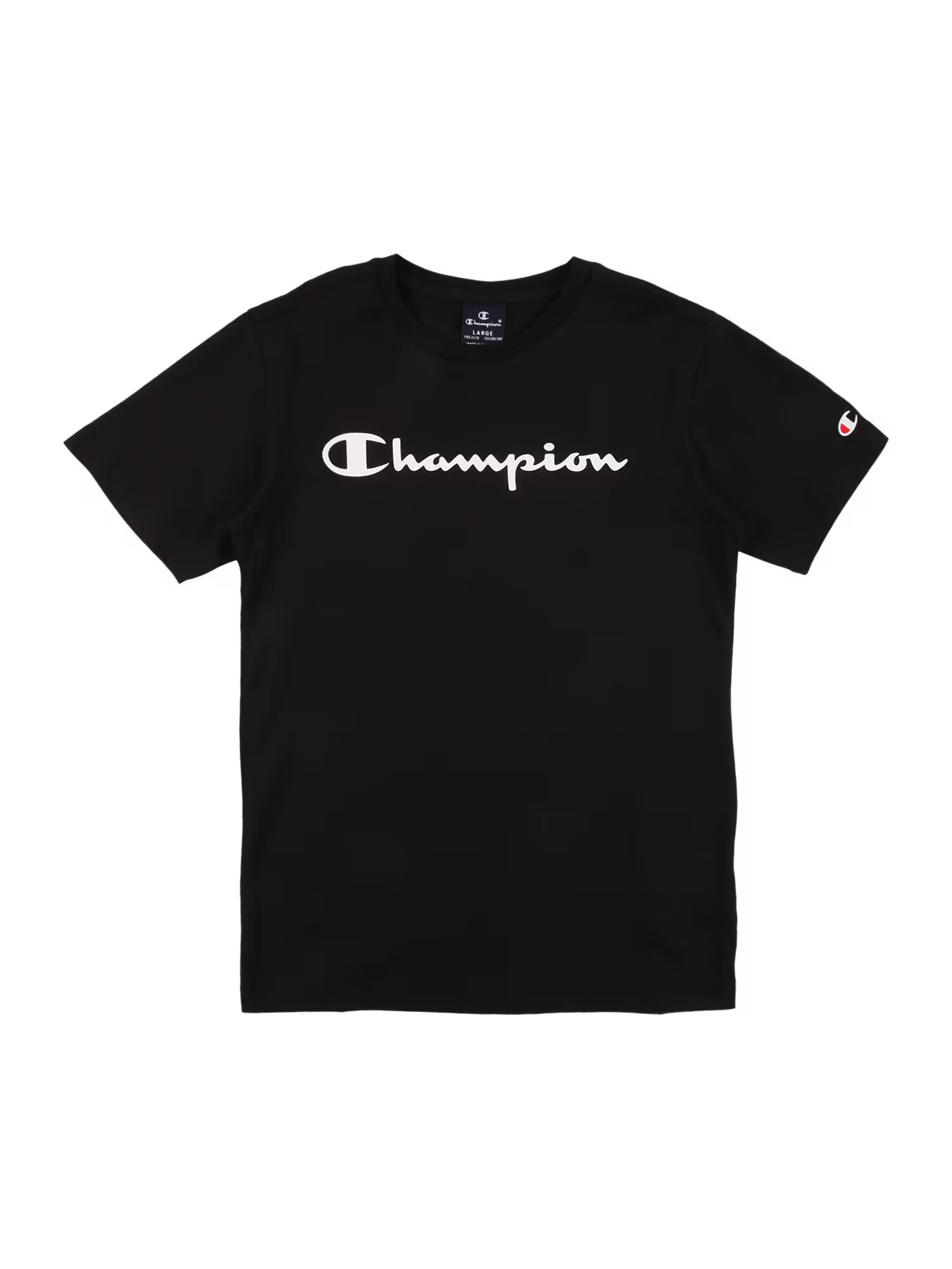 Champion Authentic Athletic Apparel Tricou 'Crewneck' negru / alb - Pled.ro