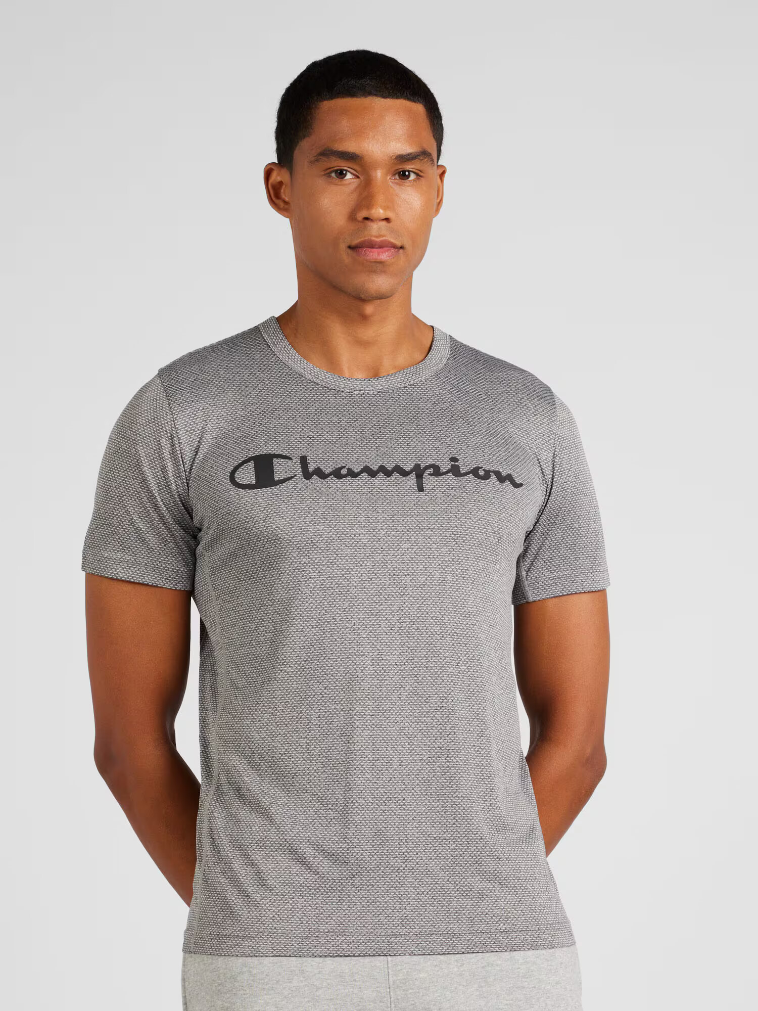 Champion Authentic Athletic Apparel Tricou funcțional gri închis / negru / alb murdar - Pled.ro