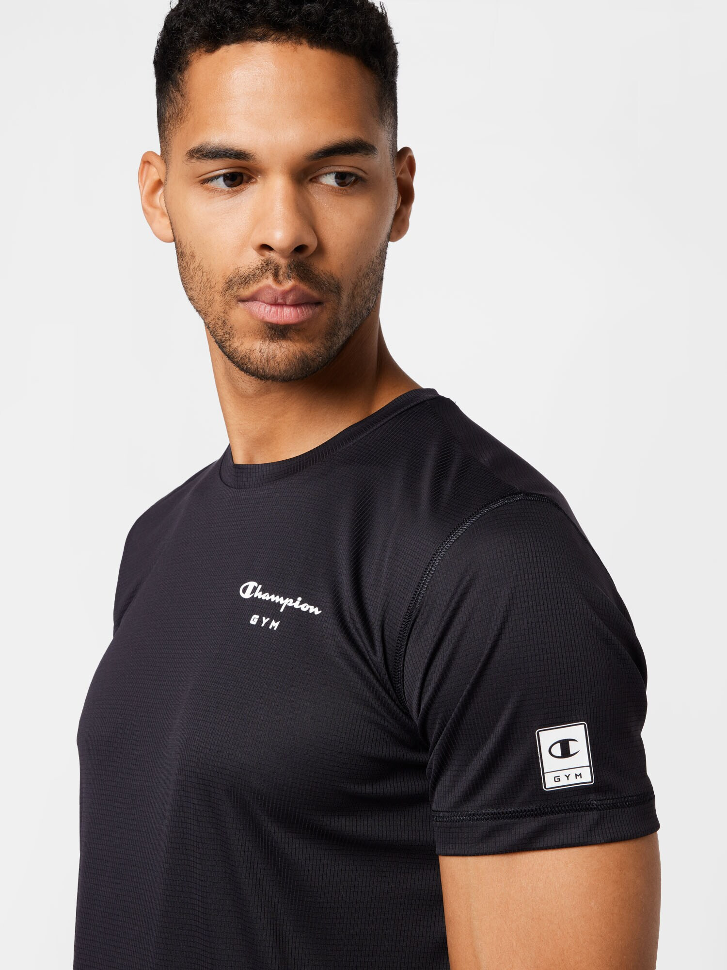 Champion Authentic Athletic Apparel Tricou funcțional negru / alb - Pled.ro