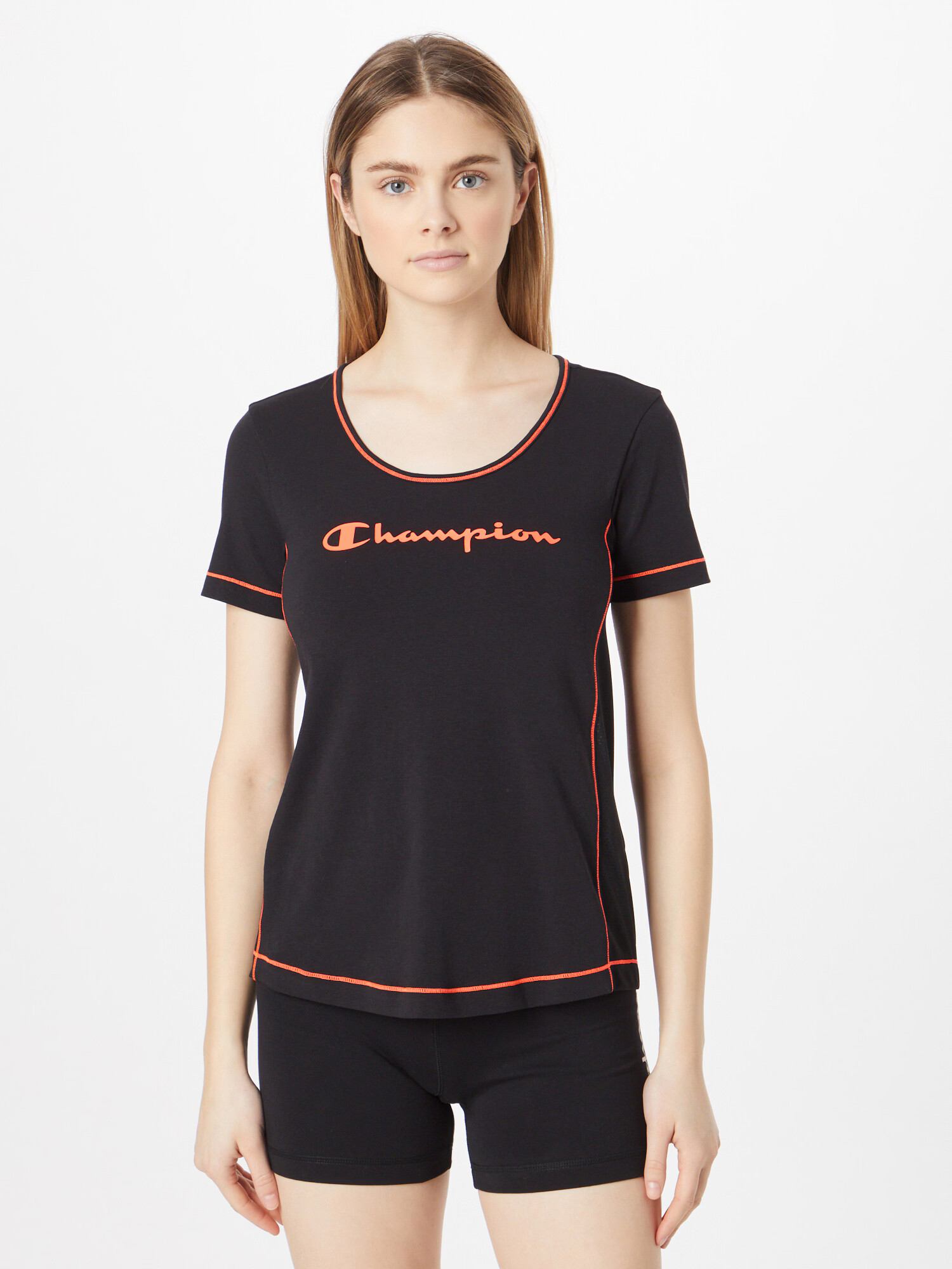 Champion Authentic Athletic Apparel Tricou funcțional portocaliu / negru - Pled.ro