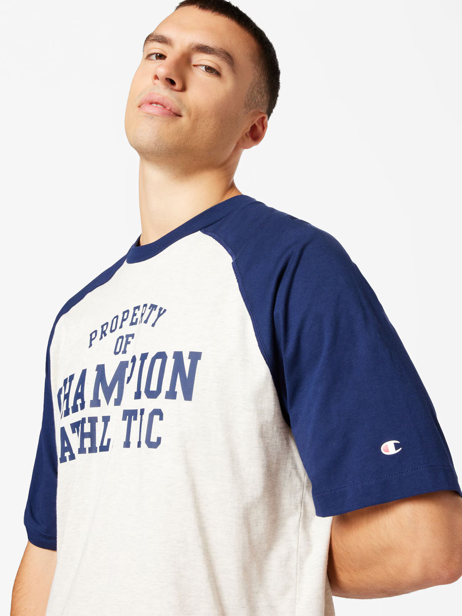 Champion Authentic Athletic Apparel Tricou 'Legacy' bleumarin / alb natural - Pled.ro