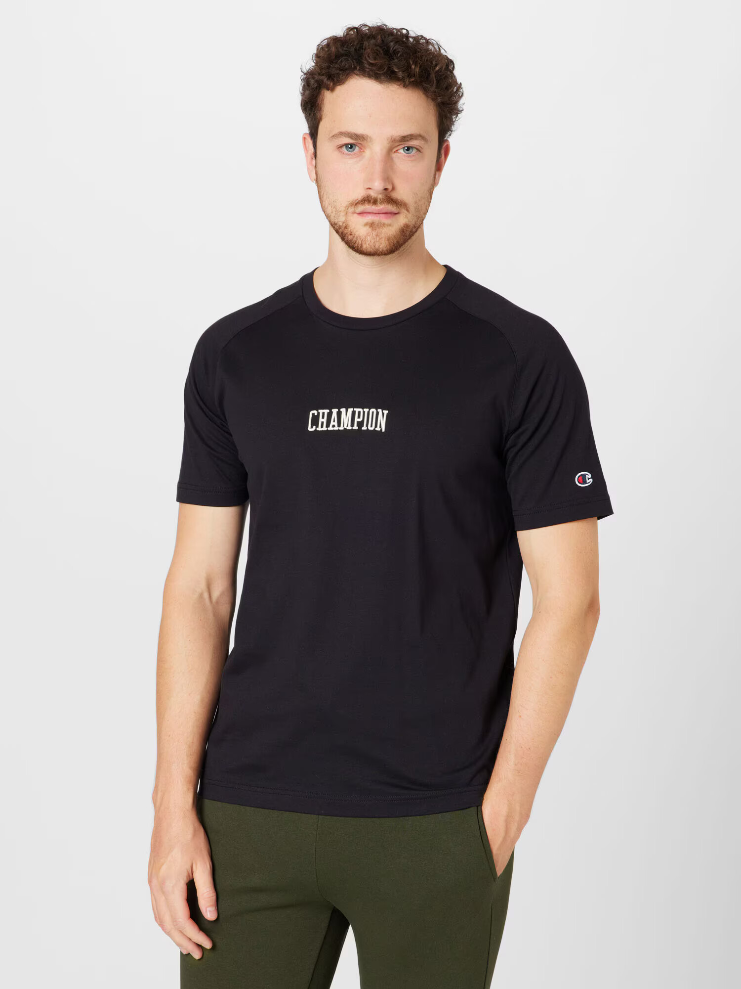 Champion Authentic Athletic Apparel Tricou negru / alb - Pled.ro