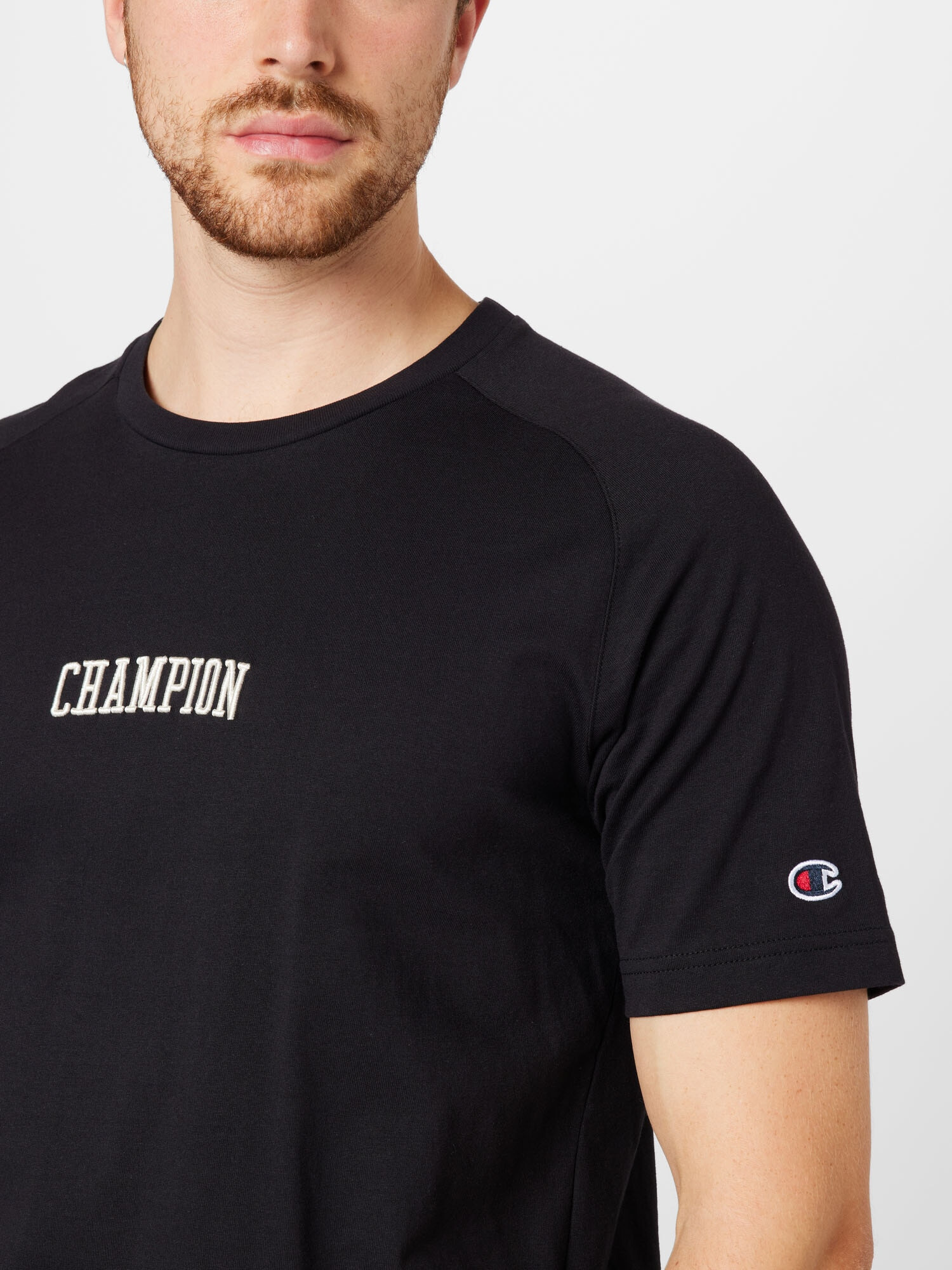 Champion Authentic Athletic Apparel Tricou negru / alb - Pled.ro