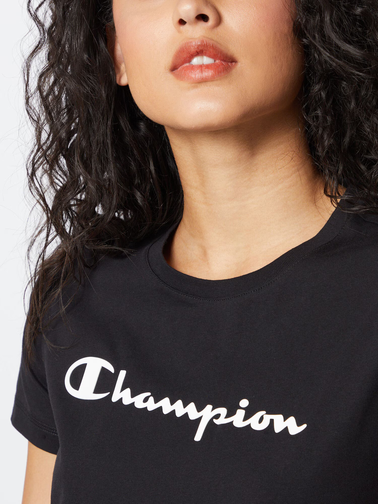 Champion Authentic Athletic Apparel Tricou negru / alb - Pled.ro