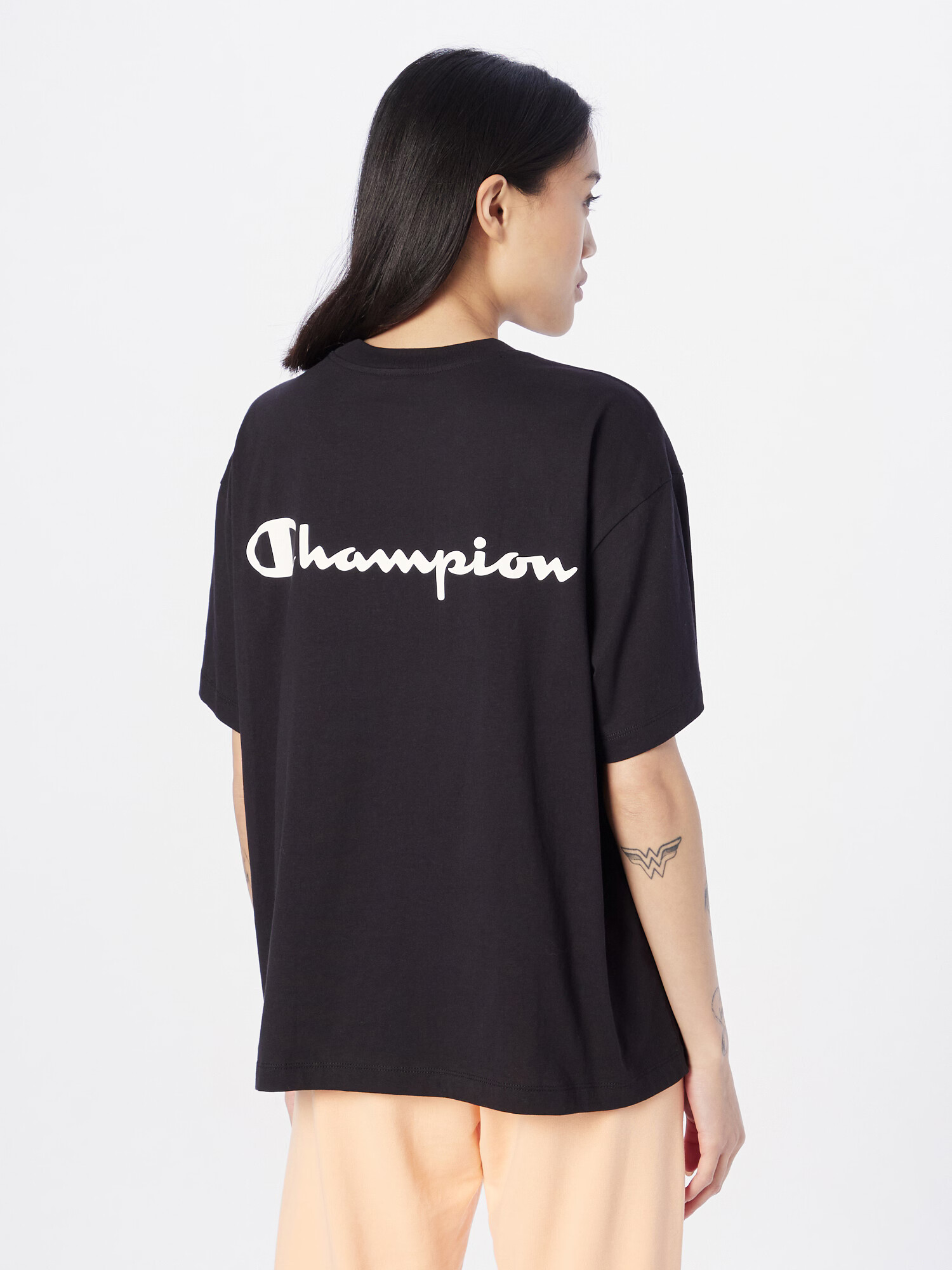 Champion Authentic Athletic Apparel Tricou negru / alb - Pled.ro