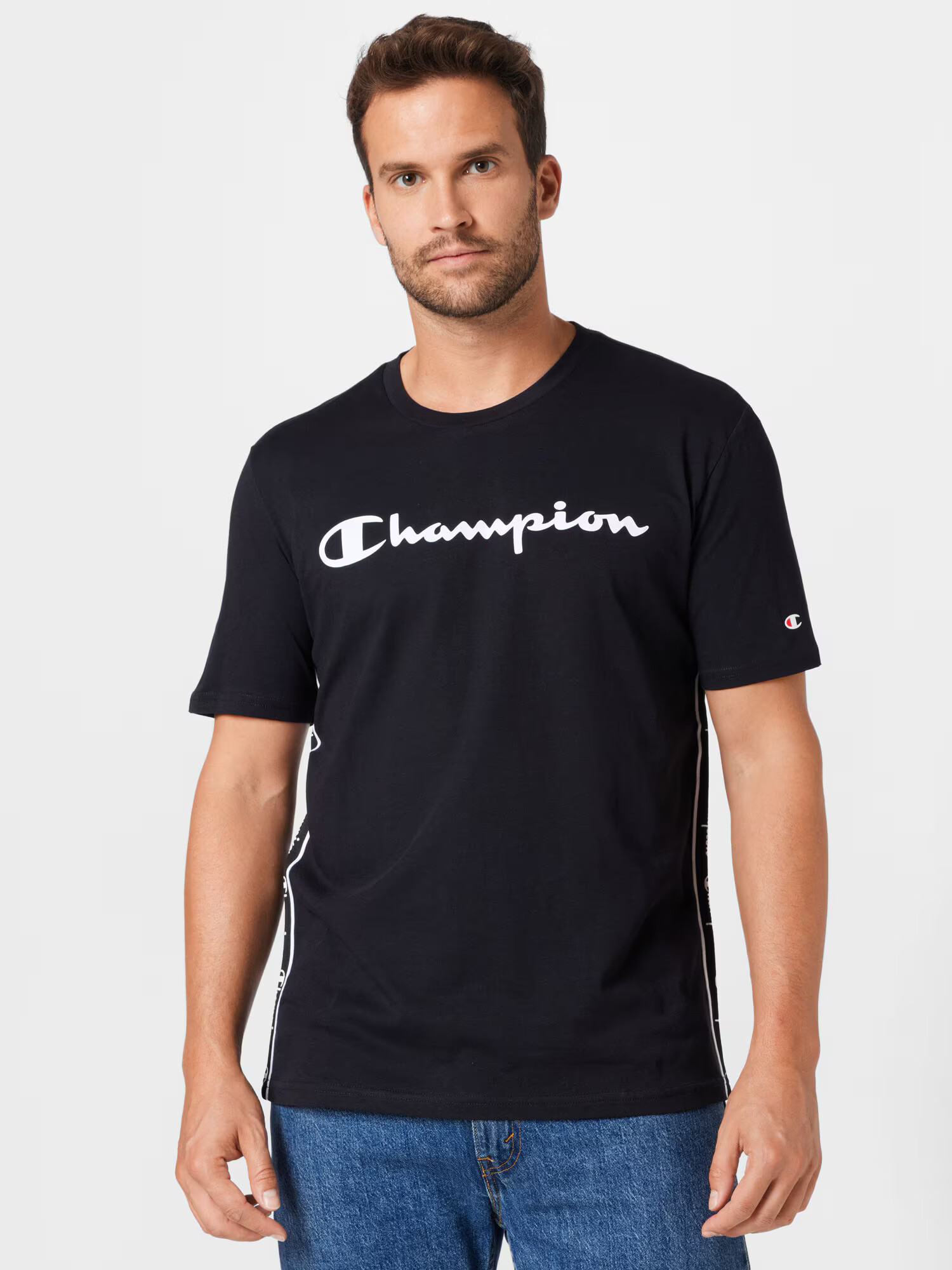 Champion Authentic Athletic Apparel Tricou negru / alb - Pled.ro