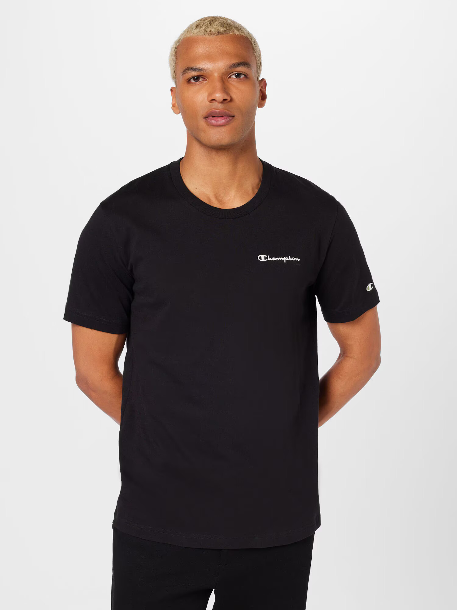 Champion Authentic Athletic Apparel Tricou negru / alb - Pled.ro