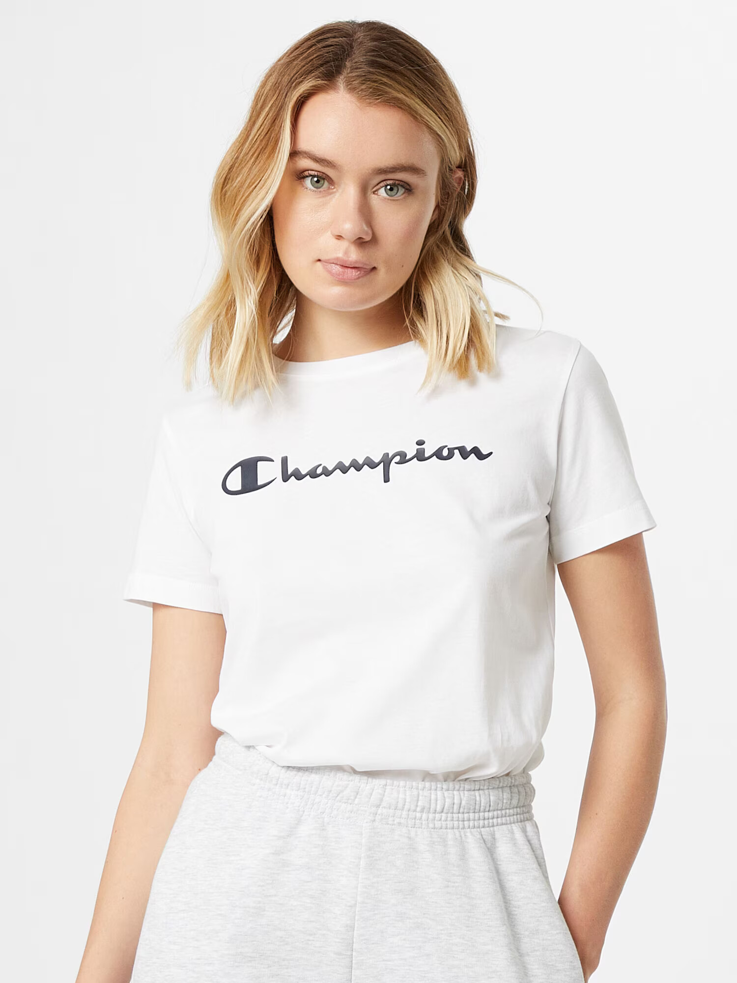 Champion Authentic Athletic Apparel Tricou negru / alb - Pled.ro