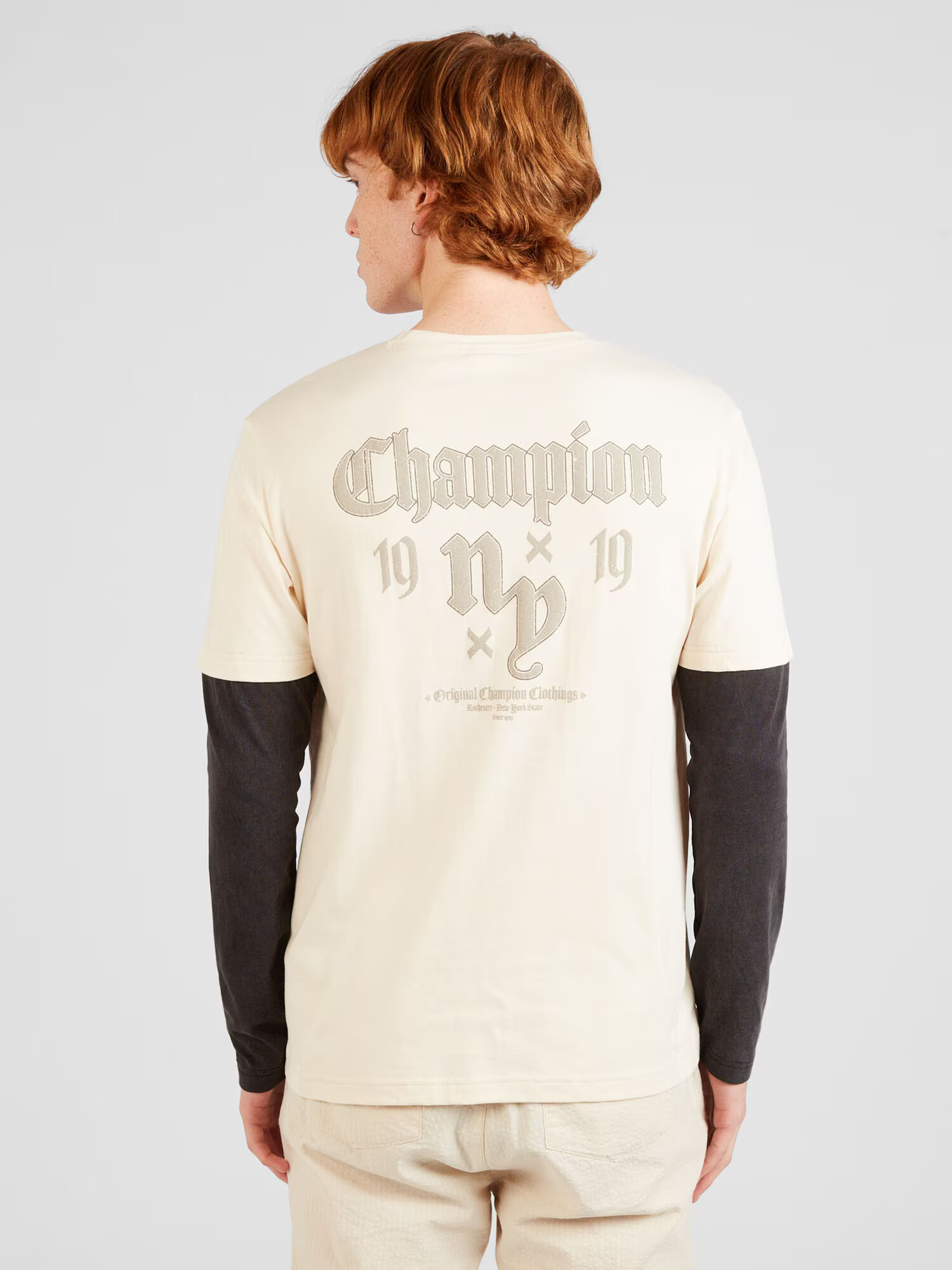 Champion Authentic Athletic Apparel Tricou 'Pop Punk' galben deschis / gri piatră / negru - Pled.ro