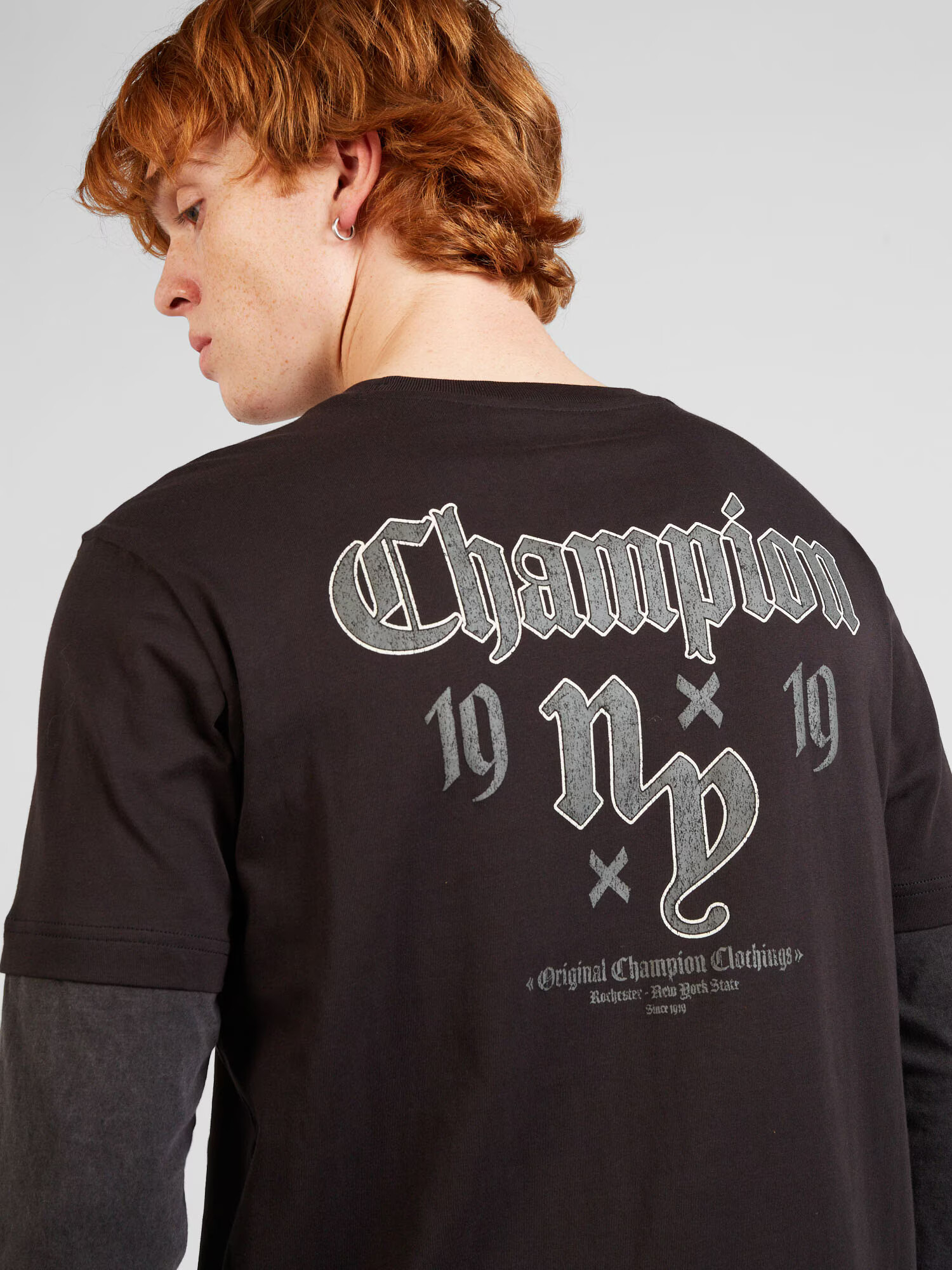 Champion Authentic Athletic Apparel Tricou 'Pop Punk' gri / gri metalic / negru / negru amestecat - Pled.ro