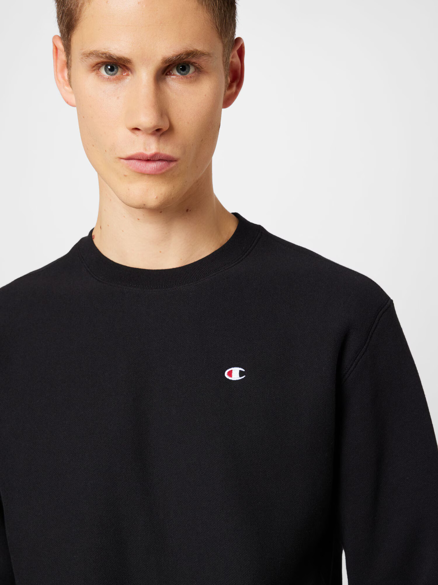 Champion Reverse Weave Bluză de molton negru / alb - Pled.ro