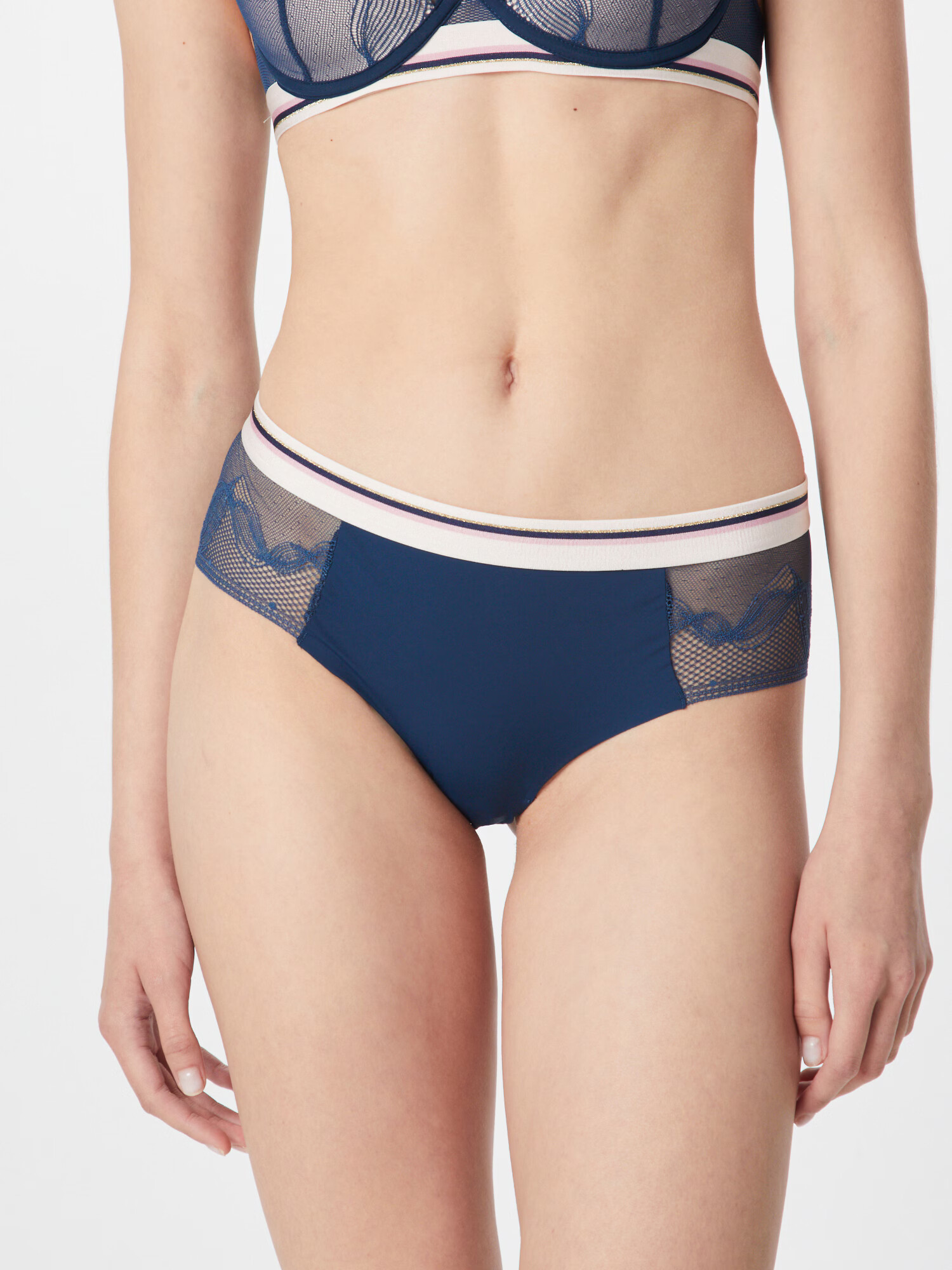 PASSIONATA Slip bleumarin / roz / alb - Pled.ro