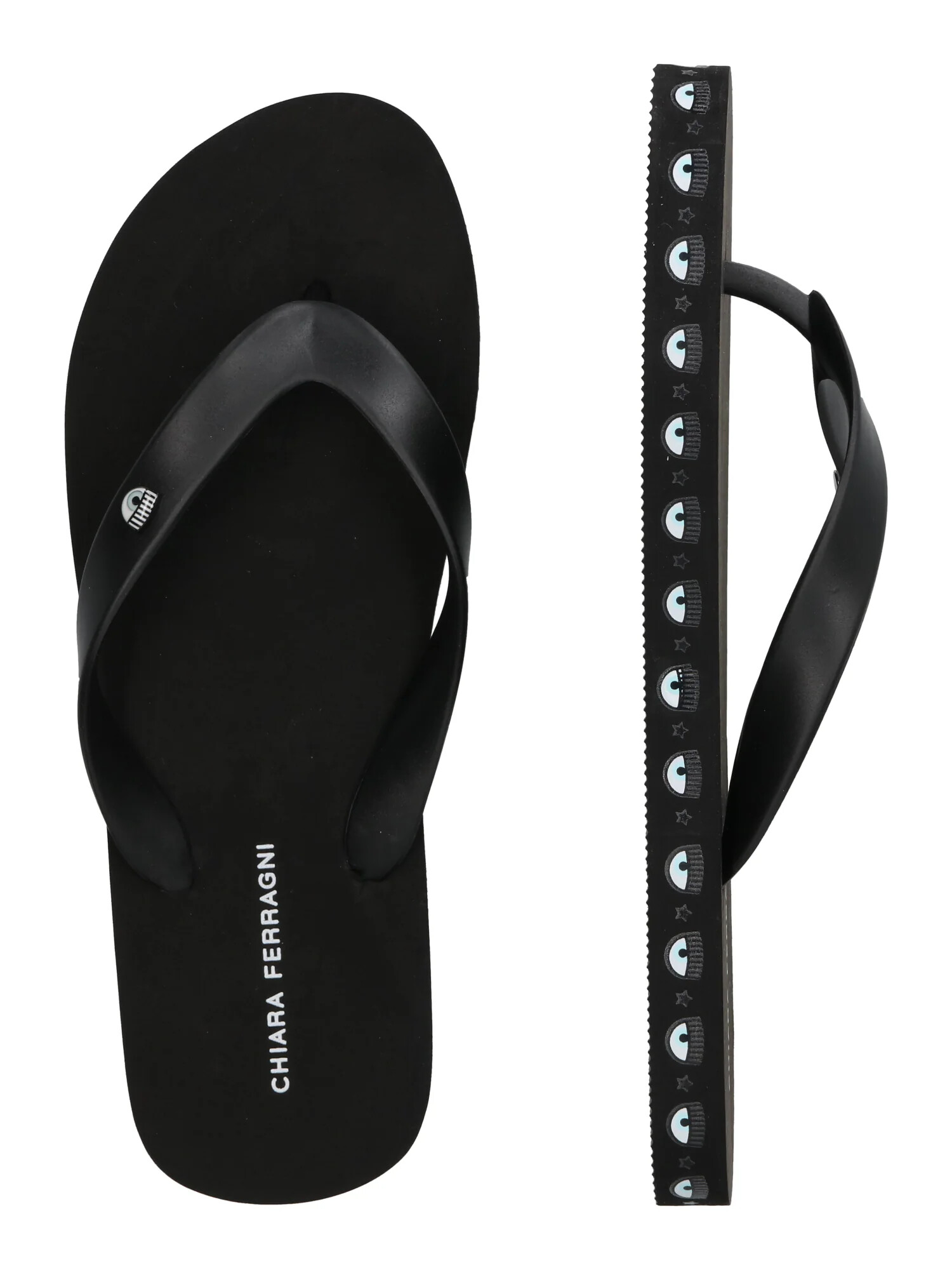 Chiara Ferragni Flip-flops albastru deschis / negru / alb - Pled.ro